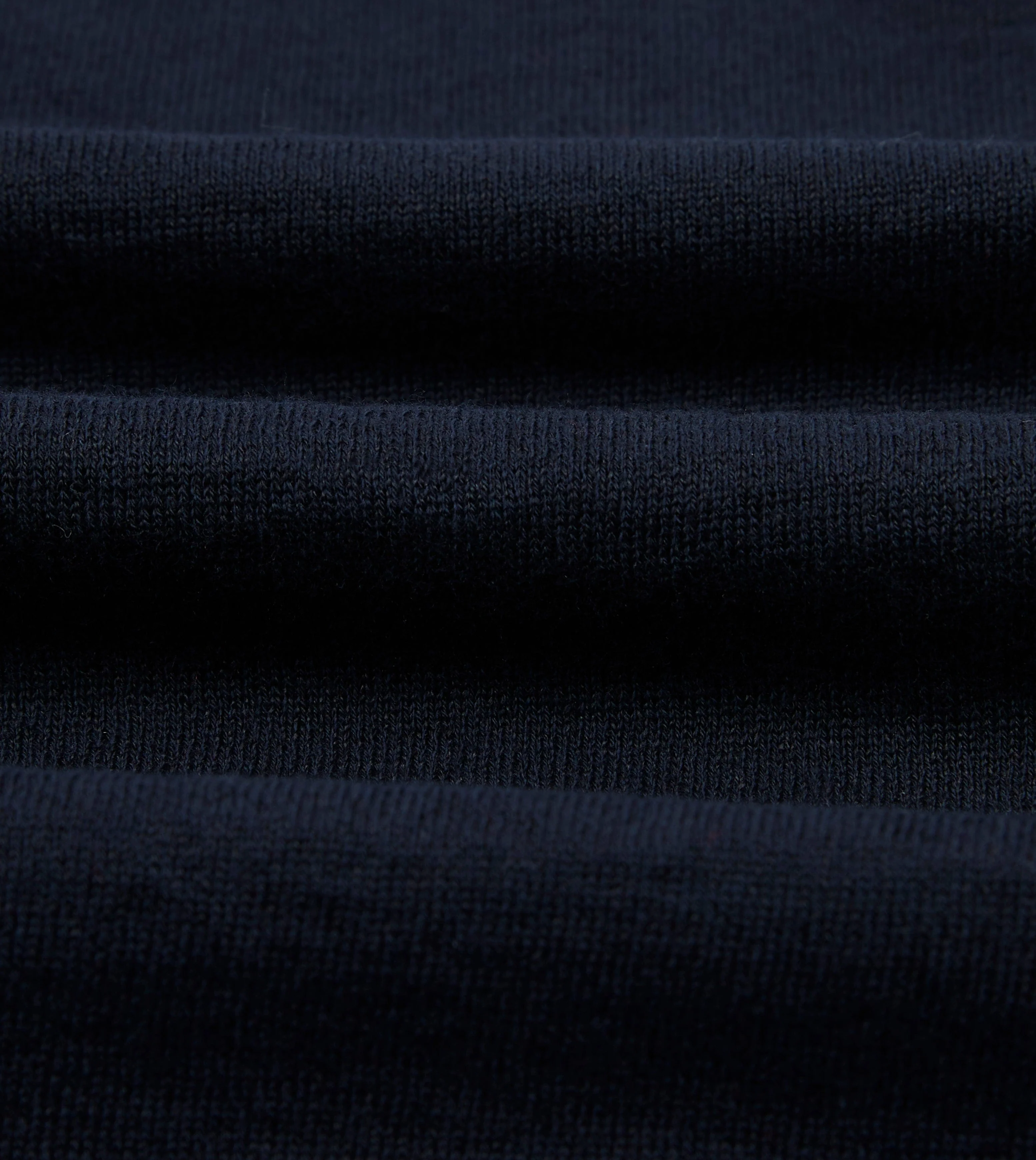 Navy Knitted Linen-Cotton Short-Sleeve Polo Shirt - Image 2
