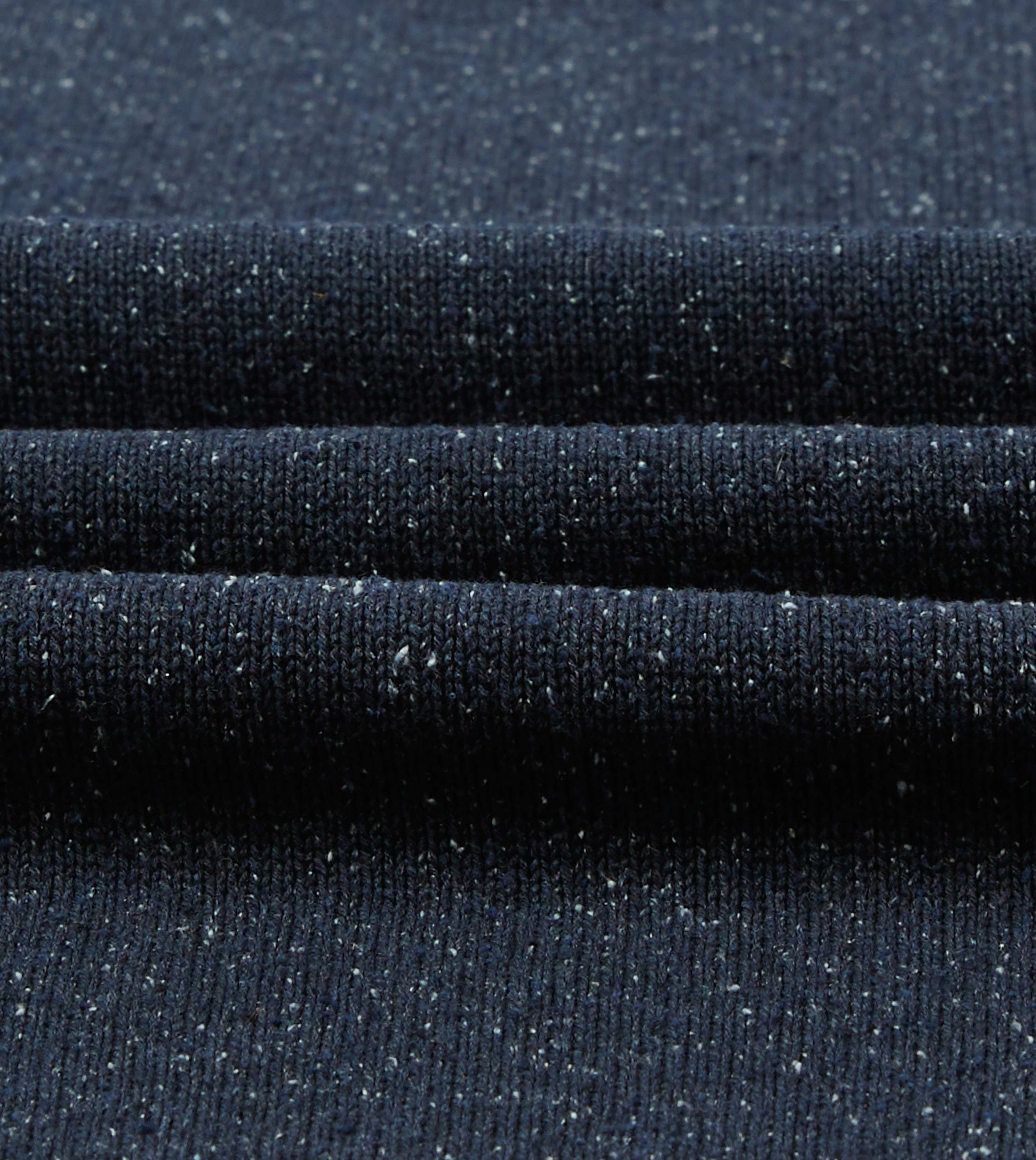 Navy Knitted Silk Short-Sleeve Polo Shirt - Image 2
