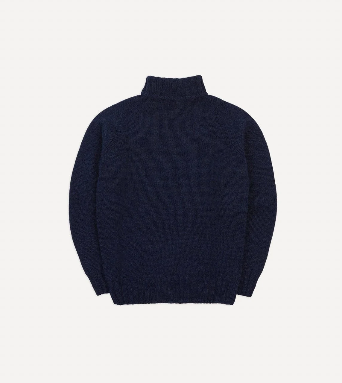 Navy Lambswool Submariner Roll Neck Jumper - Image 5