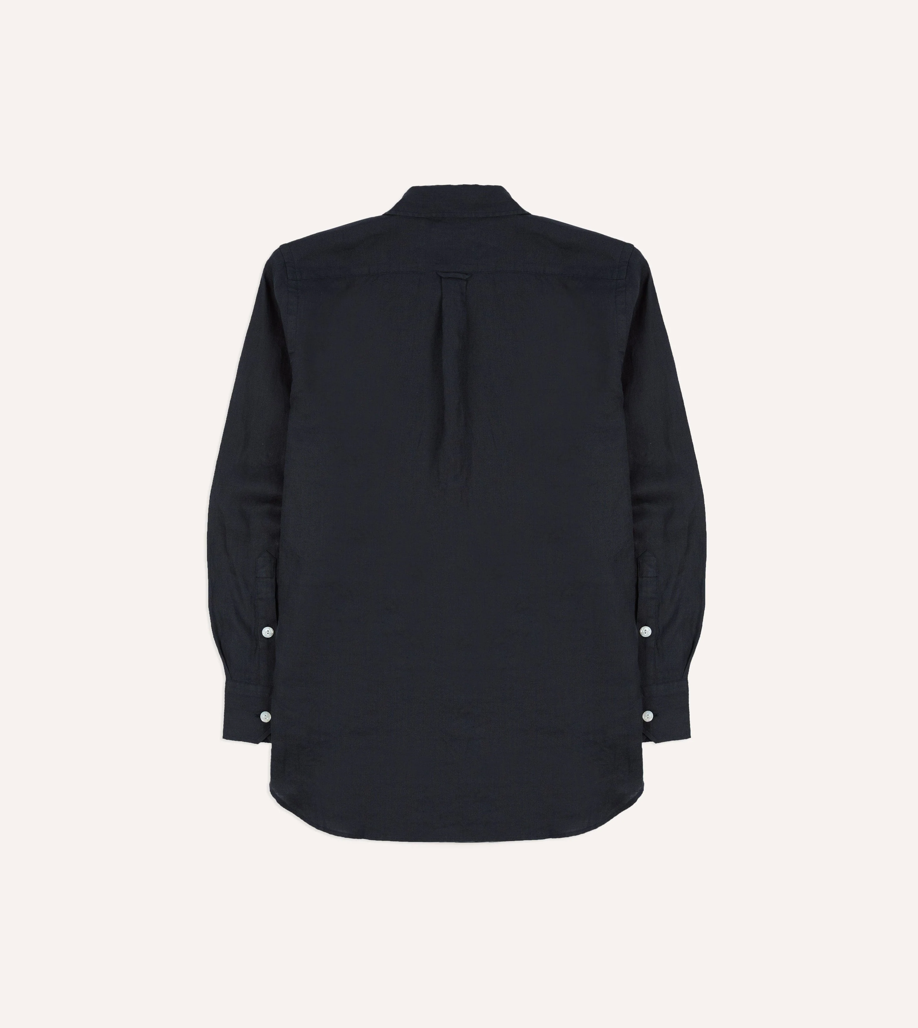 Navy Linen Pintuck Military Shirt - Image 7