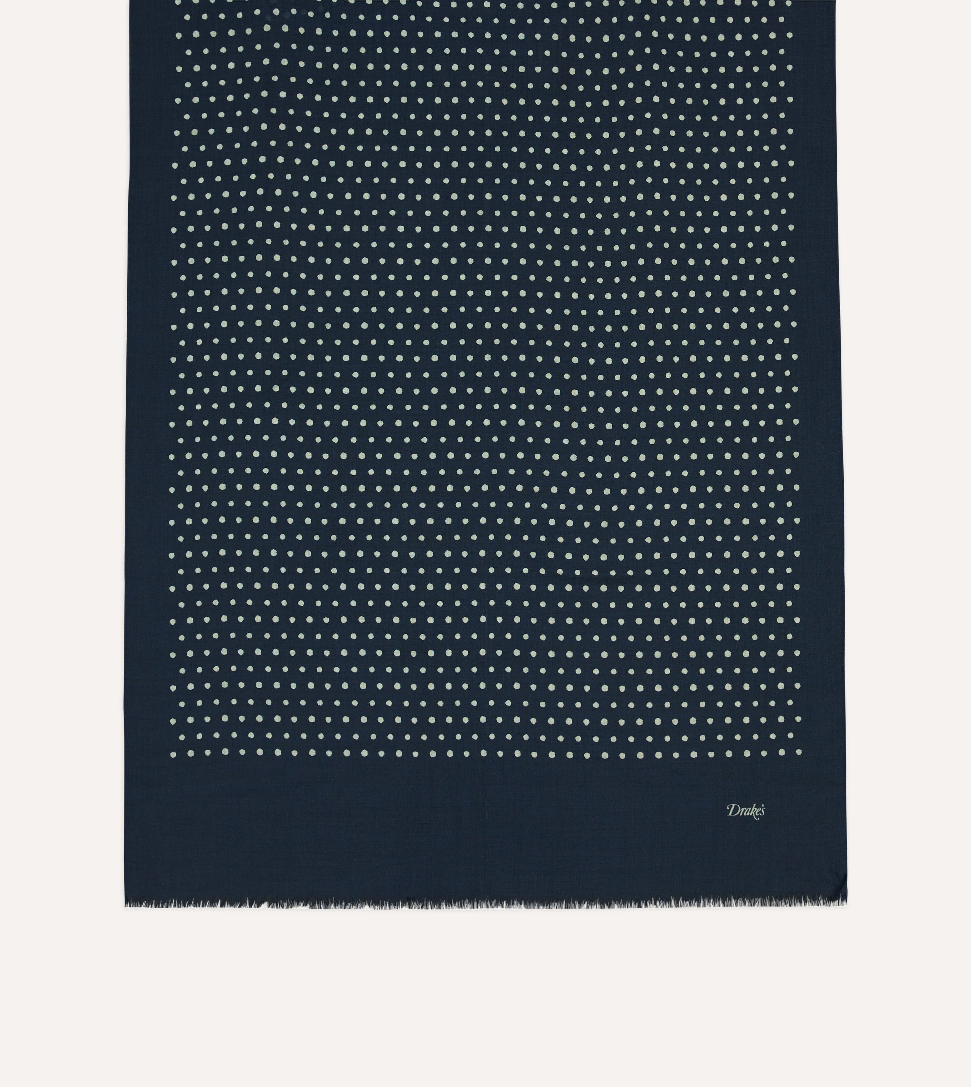 Navy Polka Dot Wool Scarf - Image 4