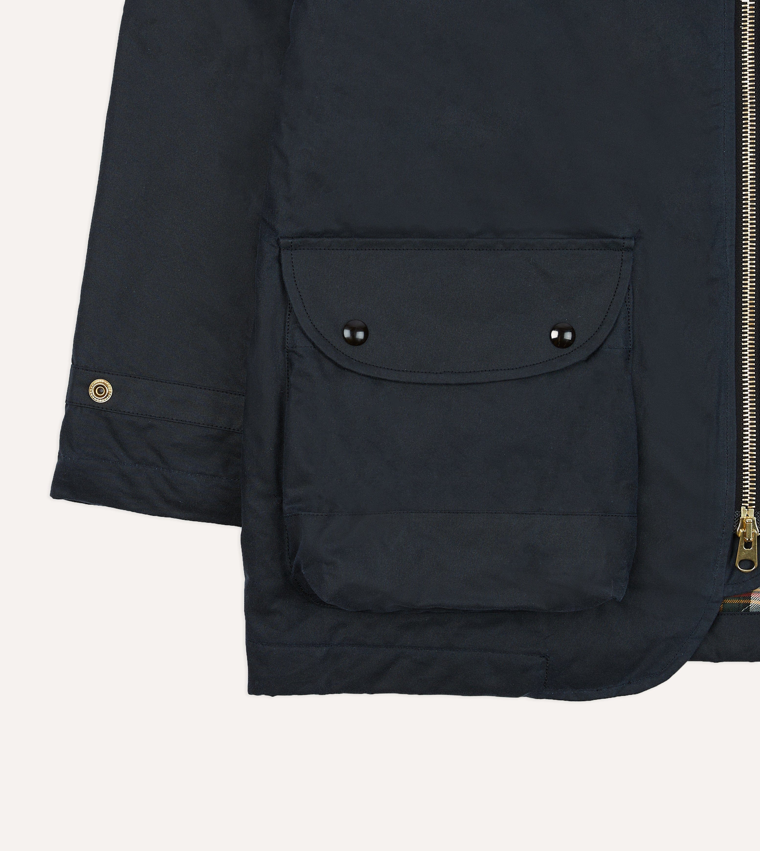 Navy Waxed Coverall Jacket - Image 8