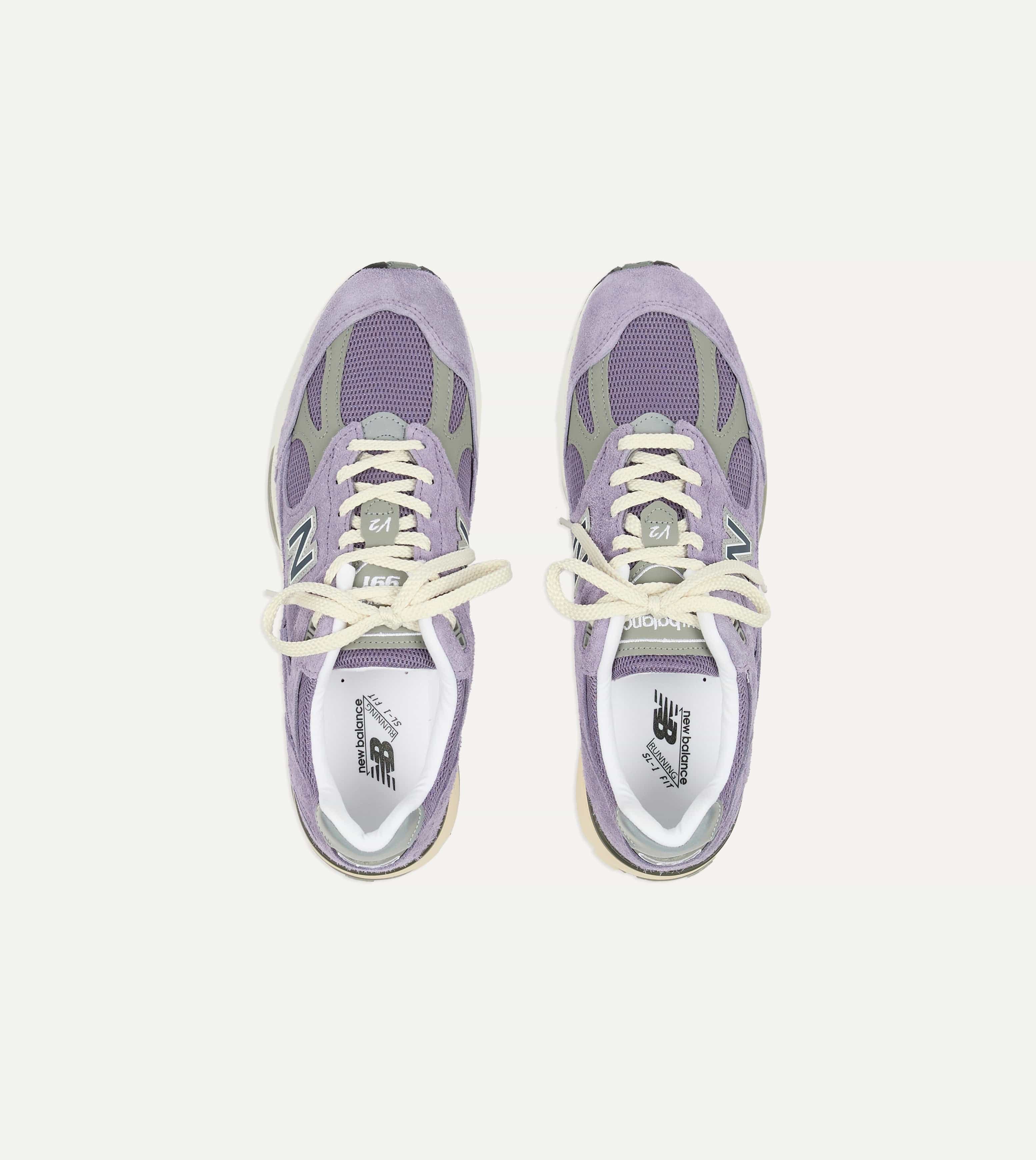 New Balance Purple Sage 'Grounded Pastels' Made in UK 991v2 Trainers - Image 4