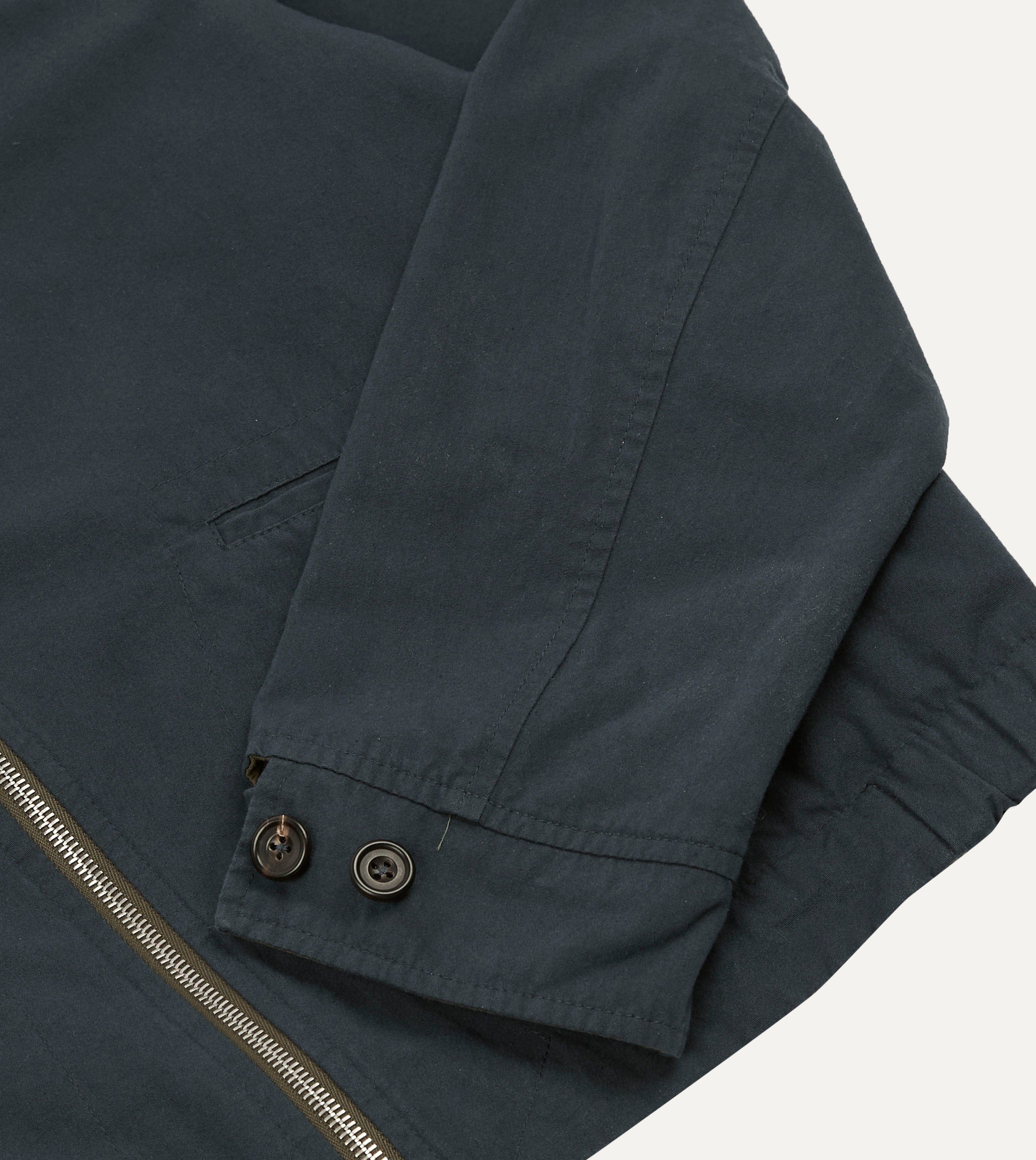 Olive and Navy Reversible Cotton Blouson Jacket - Image 12