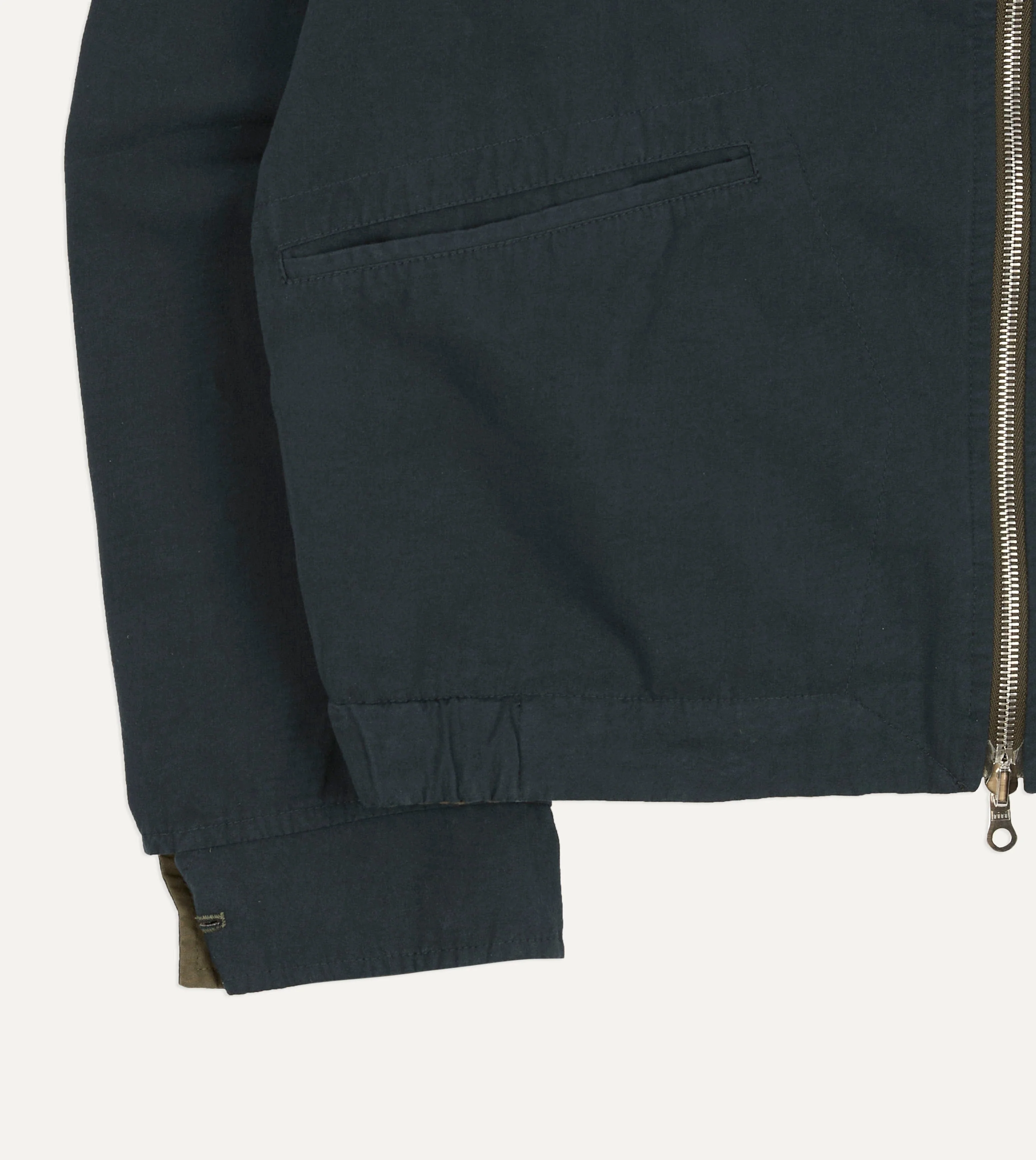 Olive and Navy Reversible Cotton Blouson Jacket - Image 13