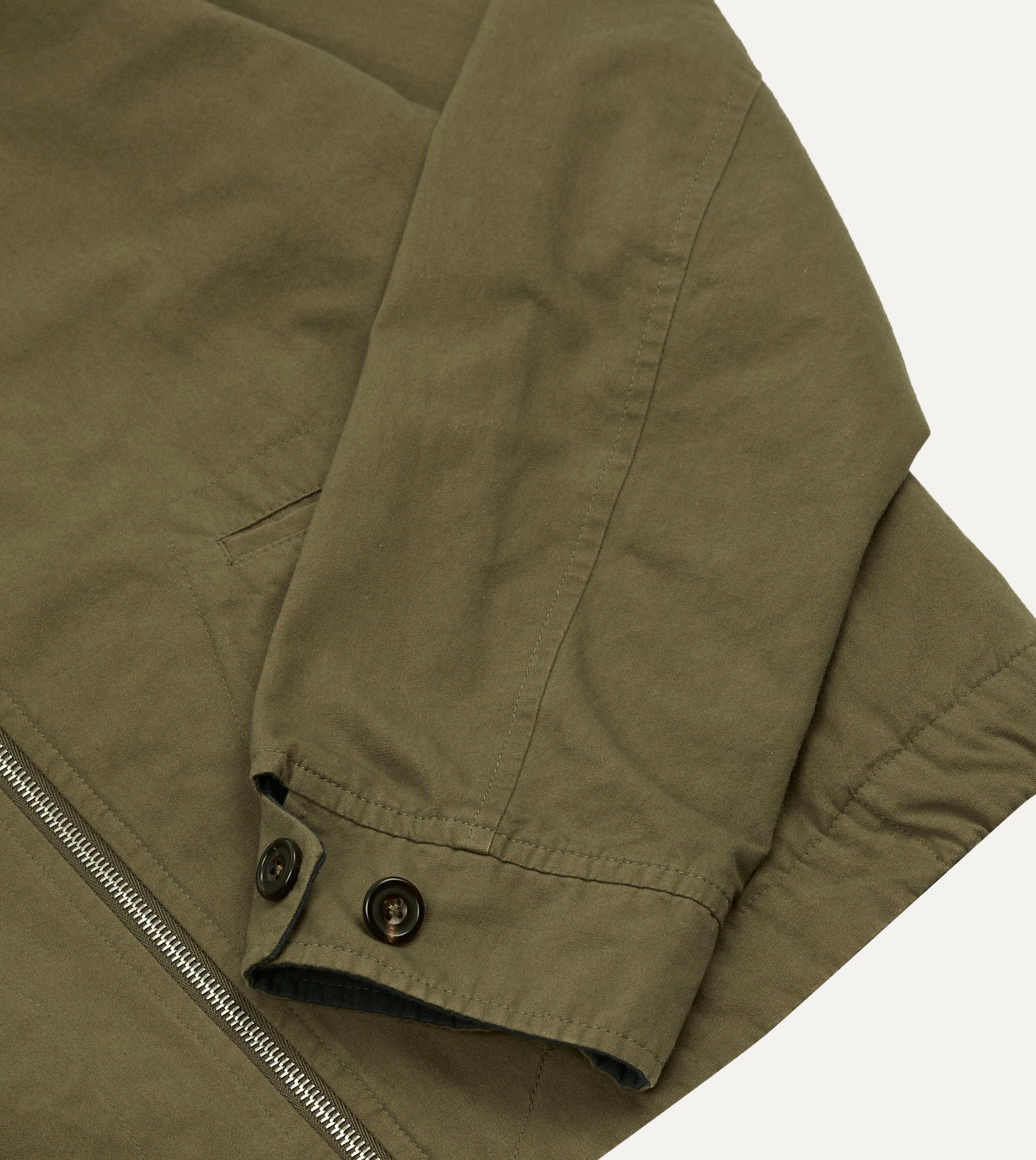 Olive and Navy Reversible Cotton Blouson Jacket - Image 6