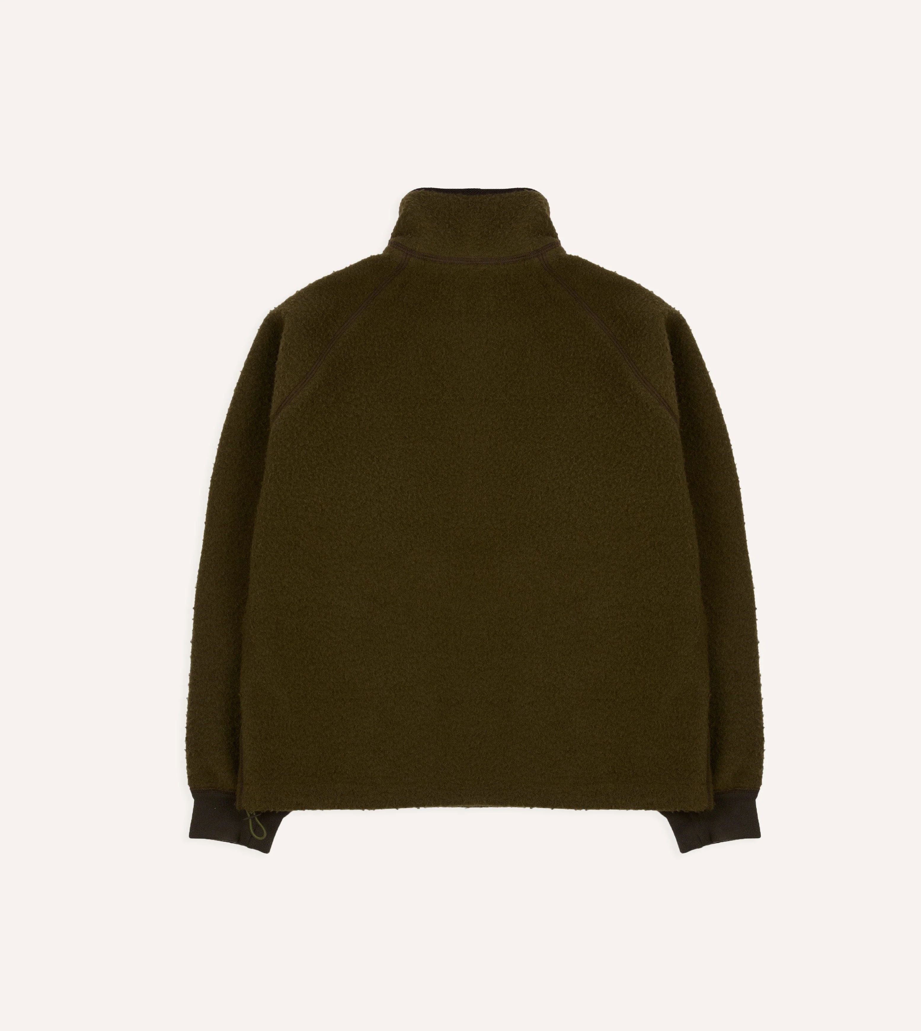 Olive Casentino Wool Half-Zip Pullover Fleece - Image 7