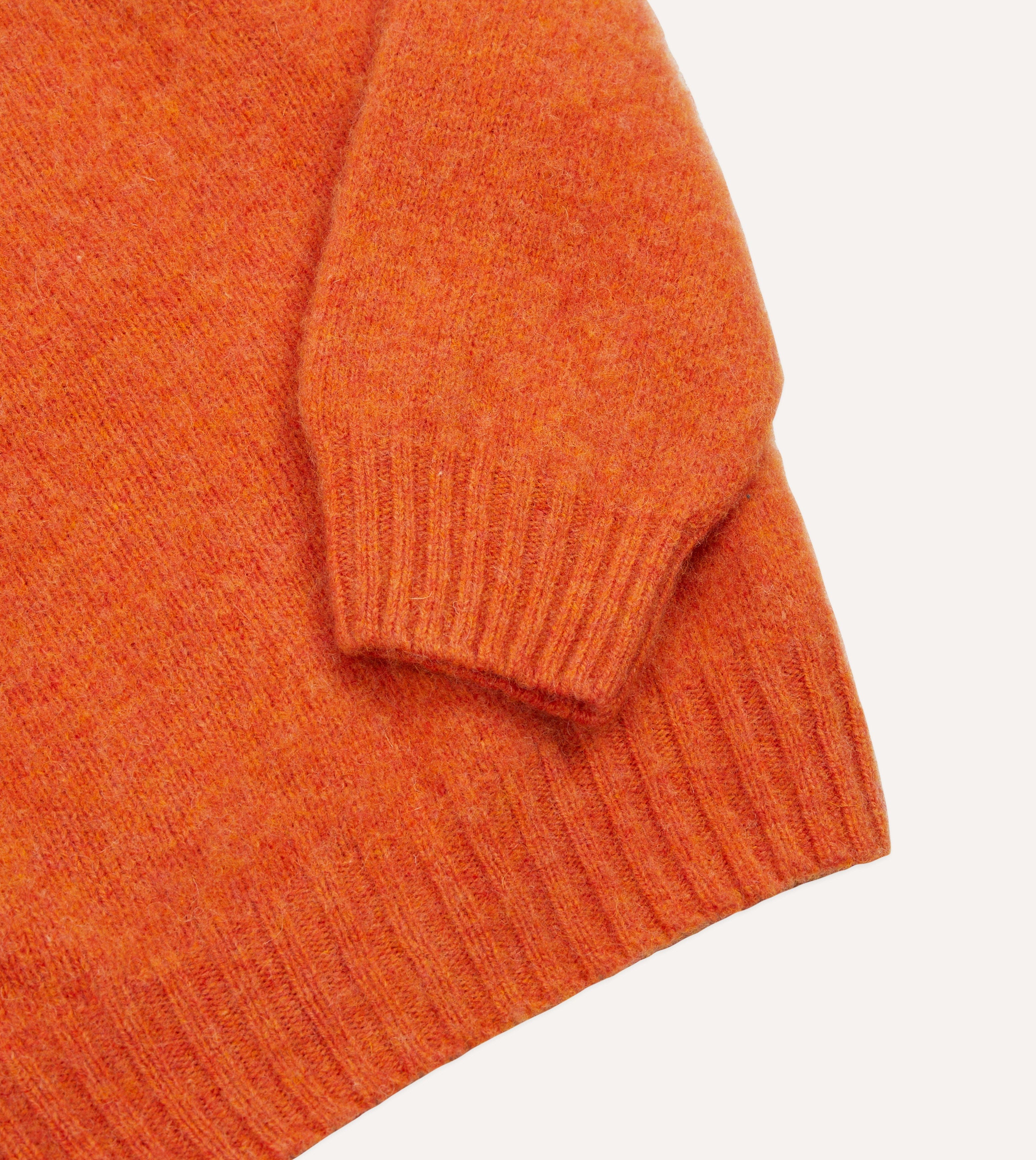 Orange Brushed Shetland Crew Neck Jumper - Image 4