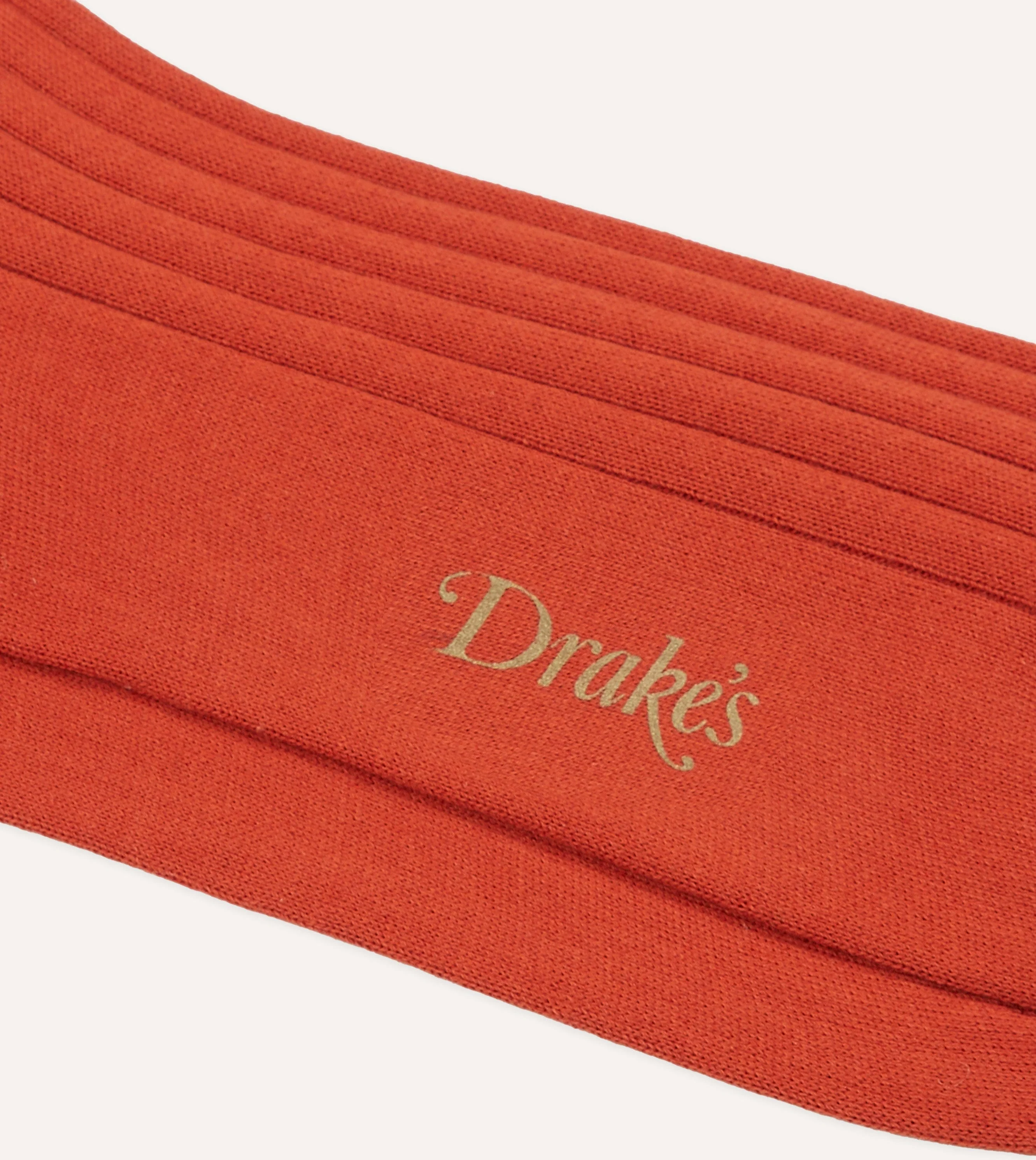 Orange Cotton Mid-Calf Socks - Image 2