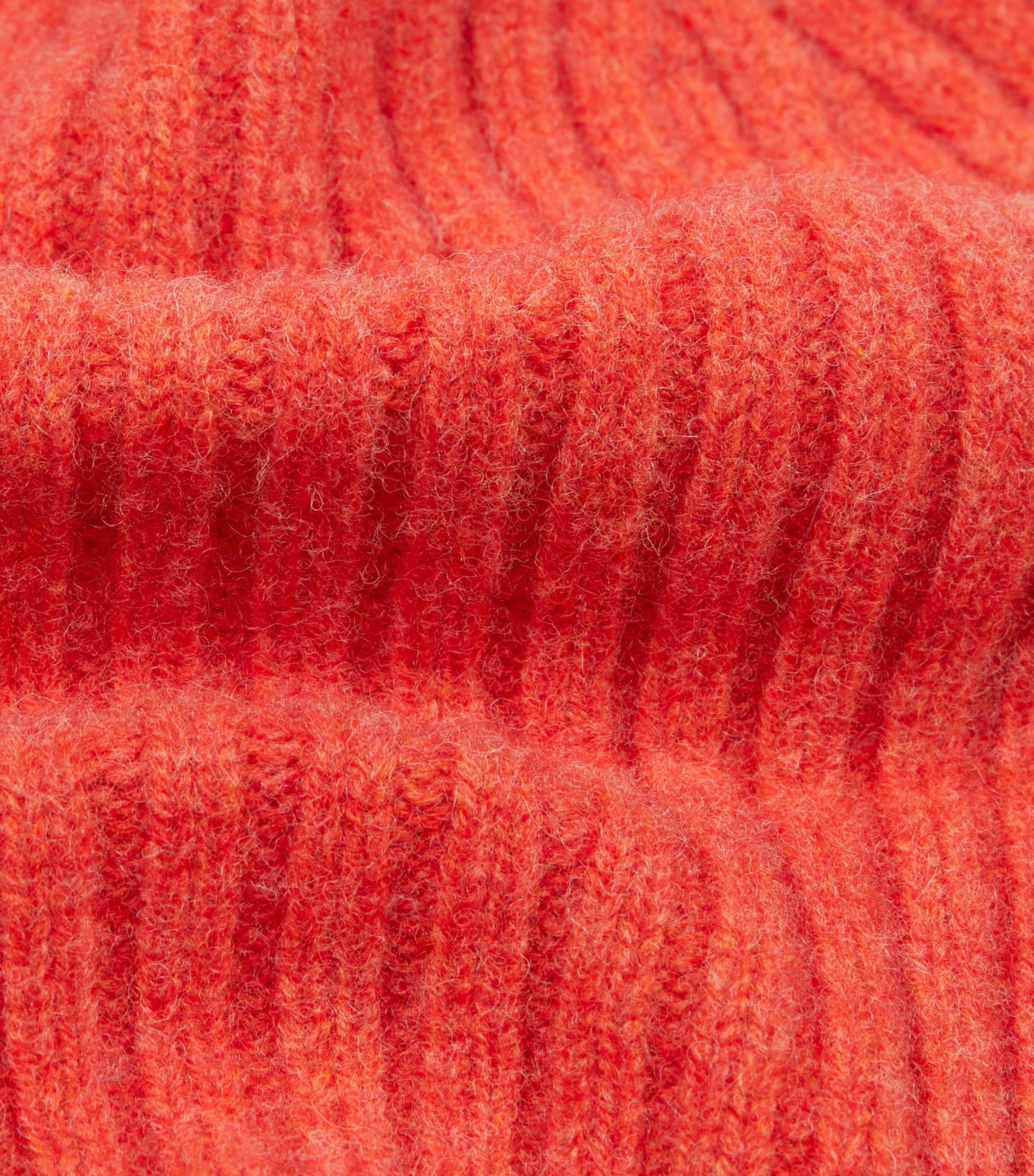 Orange Lambswool Ribbed Knit Cap - Image 2