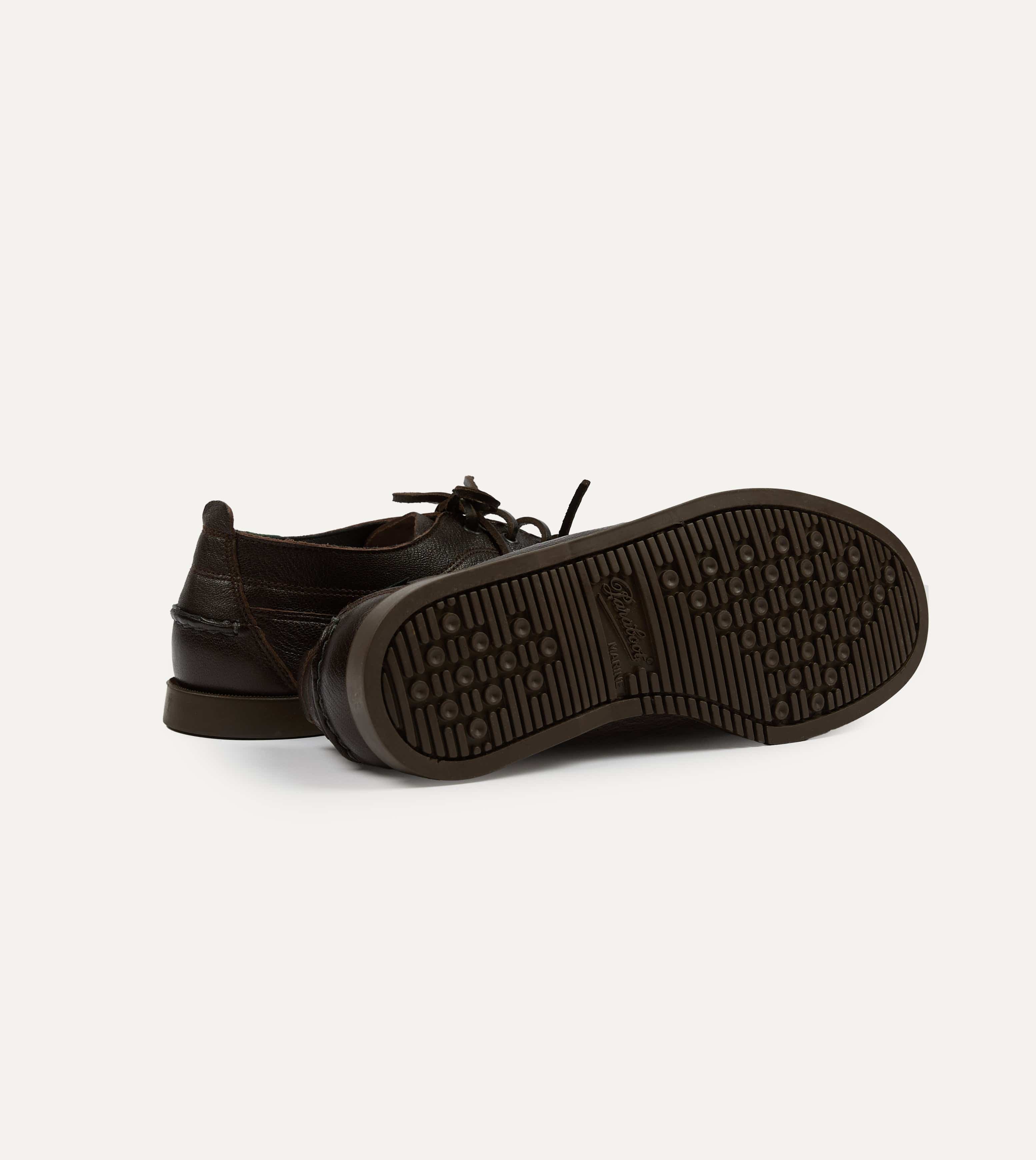 Paraboot for Drake's Malibu Brown Deer Leather Boat Shoe - Image 2
