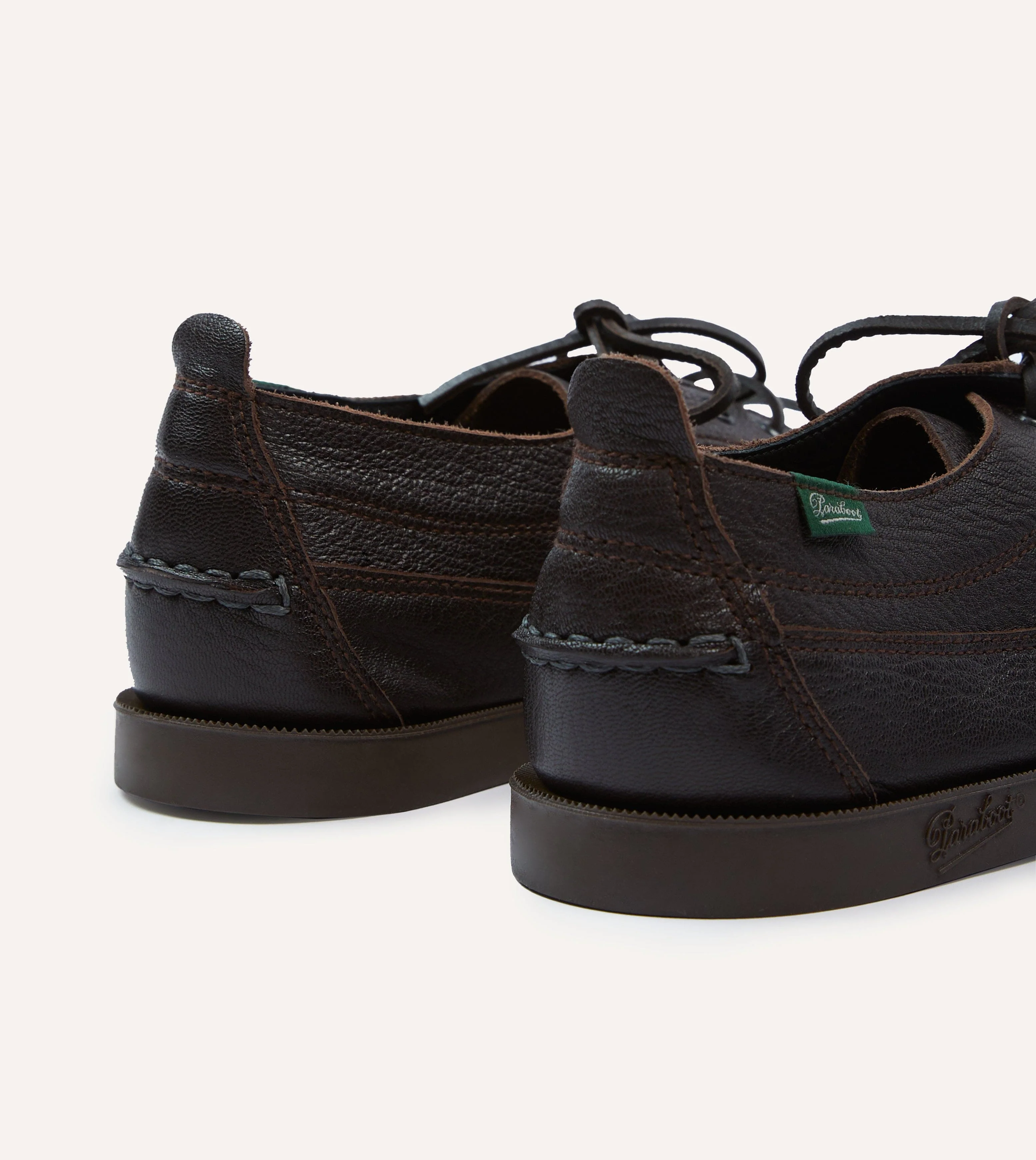 Paraboot for Drake's Malibu Brown Deer Leather Boat Shoe - Image 5