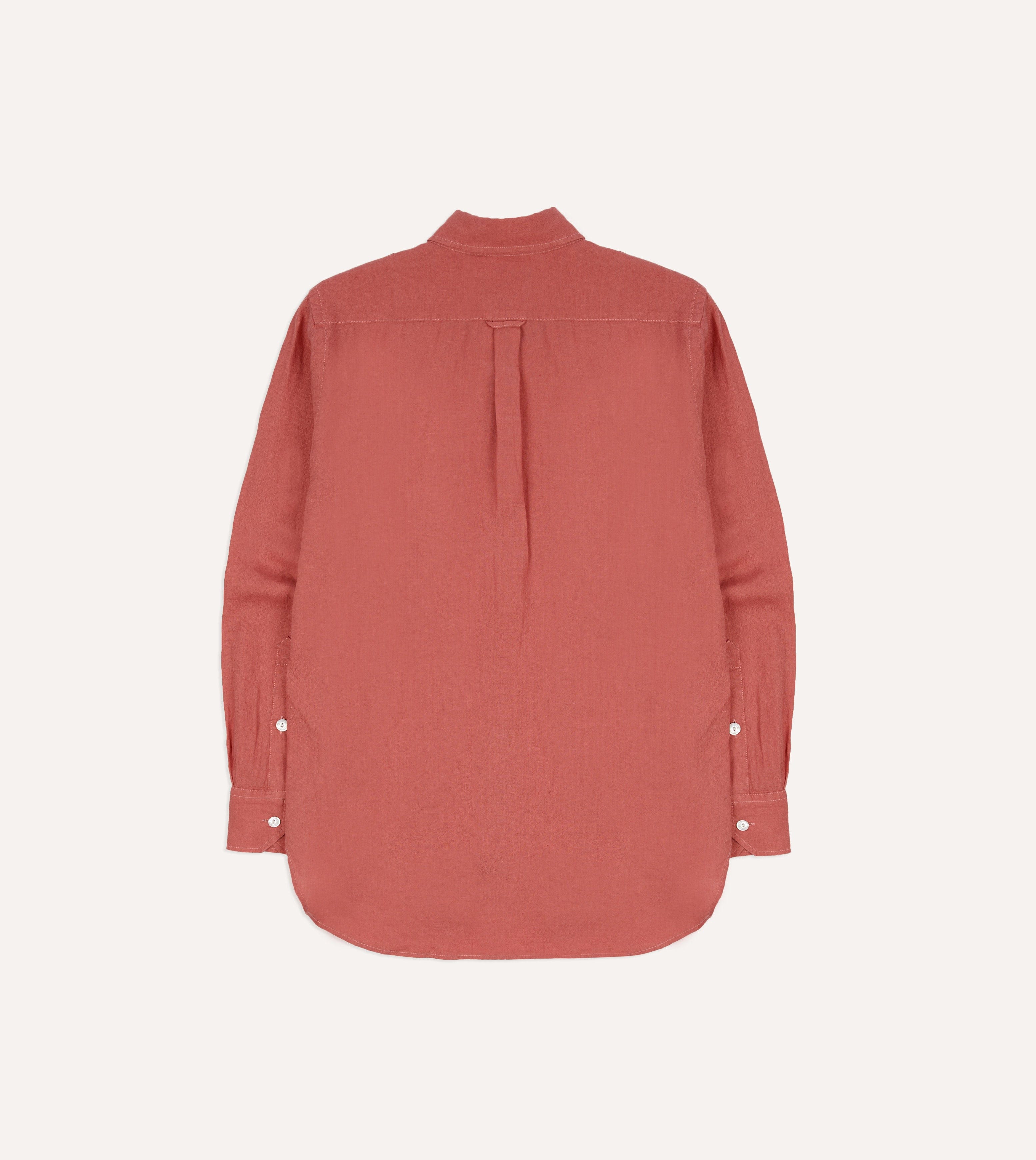Pink Linen Pintuck Military Shirt - Image 6