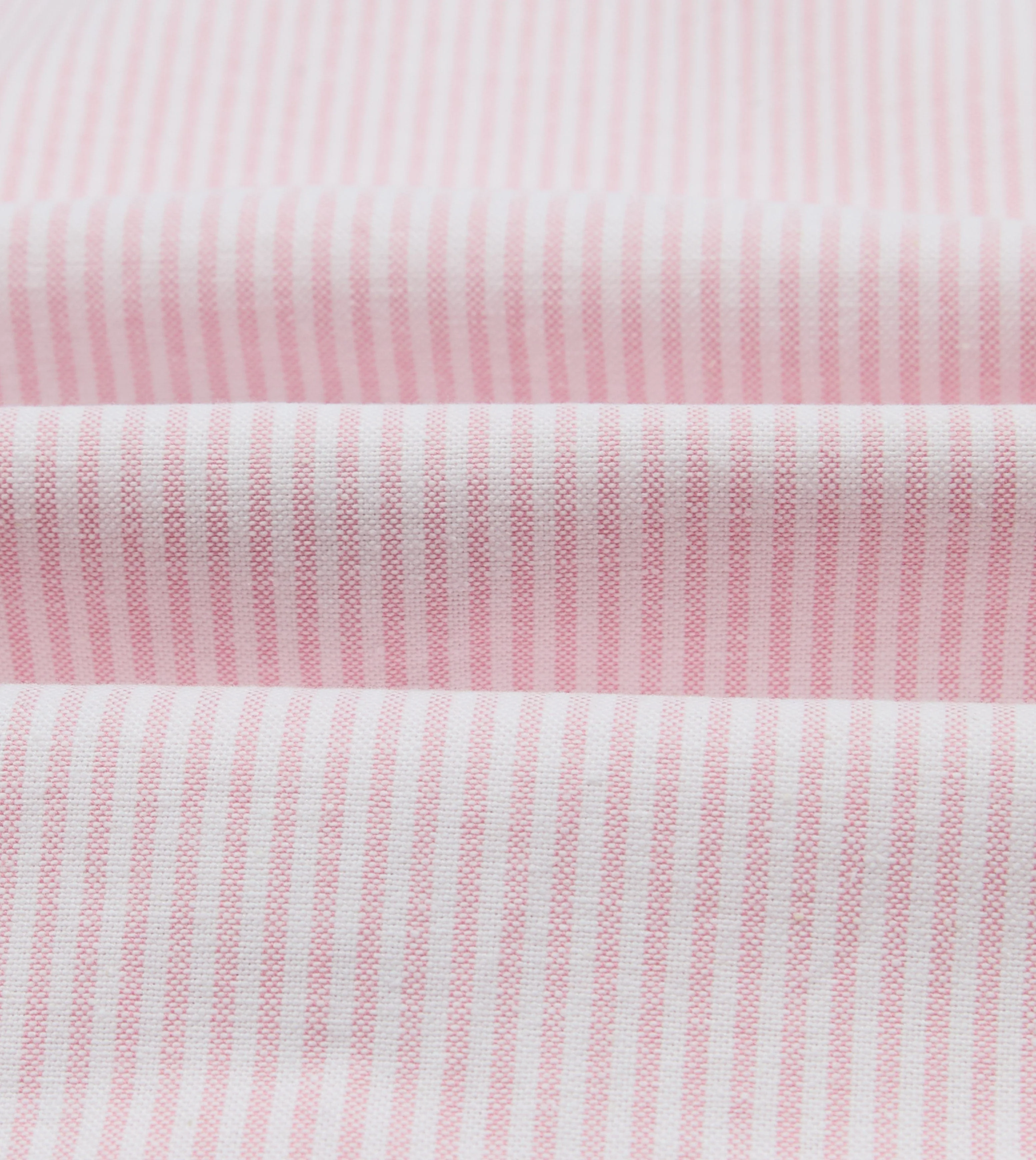 Pink Ticking Stripe Cotton Oxford Long Point Collar Western Shirt - Image 2