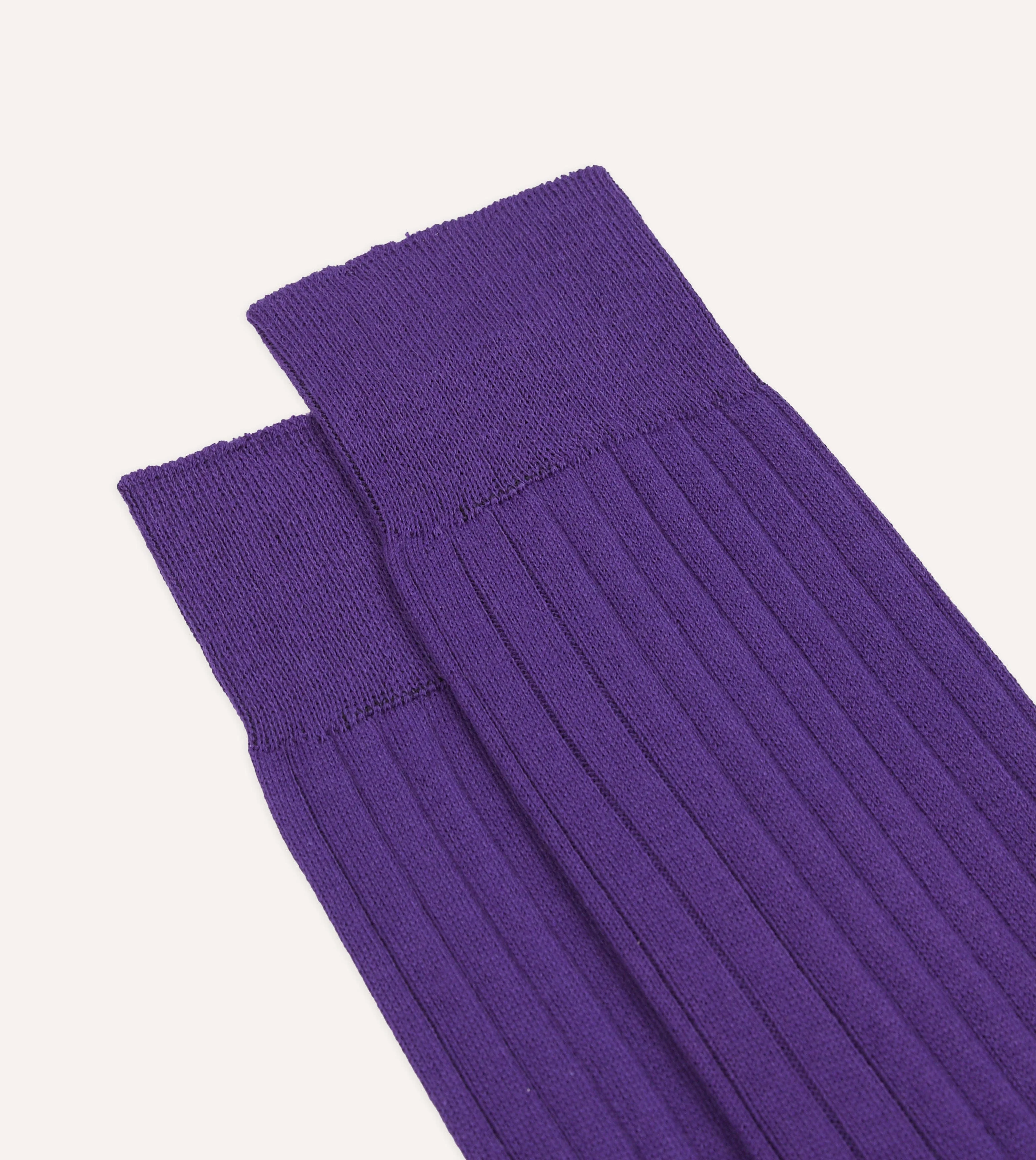 Purple Cotton Mid-Calf Socks - Image 3
