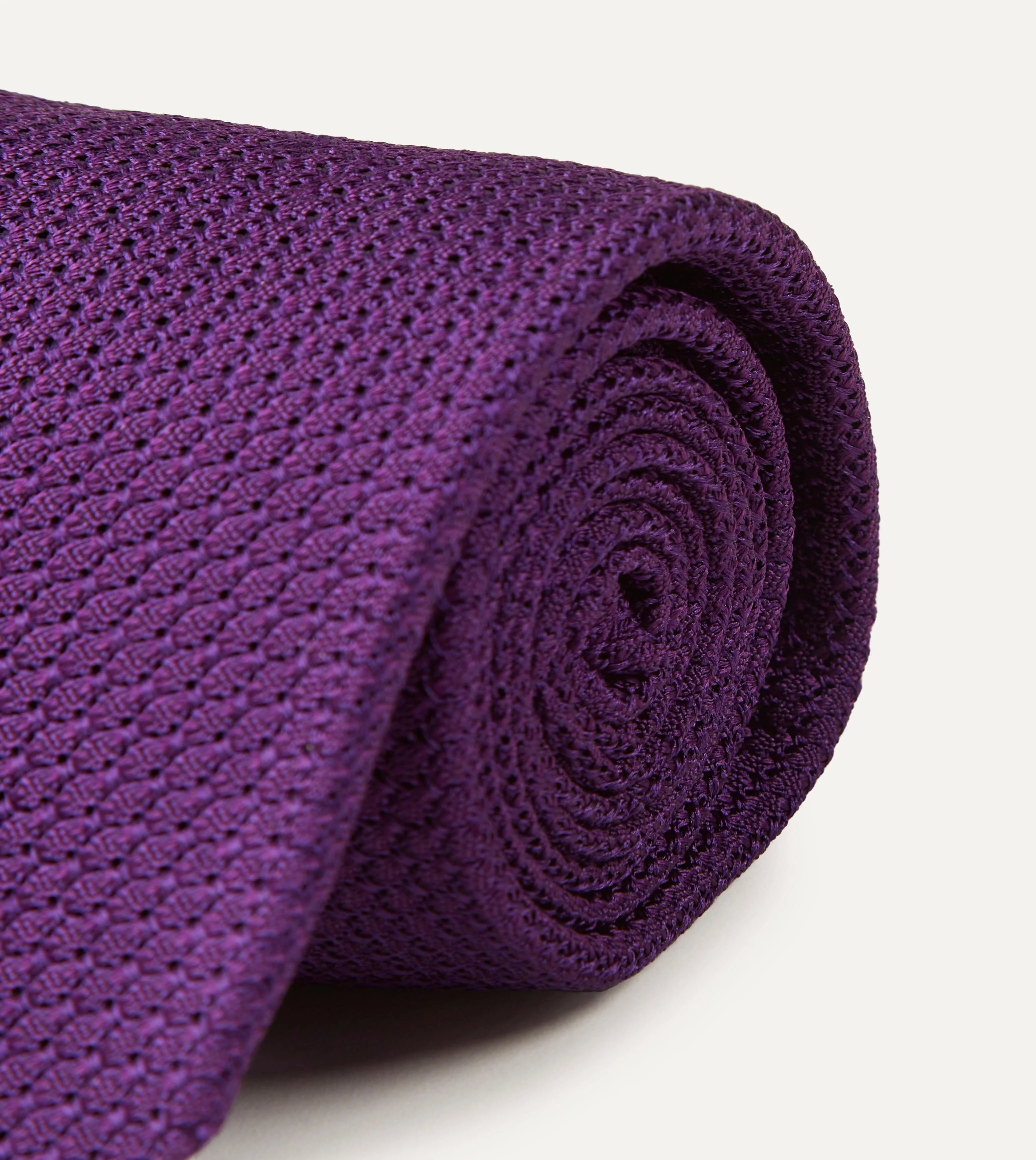 Purple Large Knot Grenadine Silk Tipped Tie - Image 3