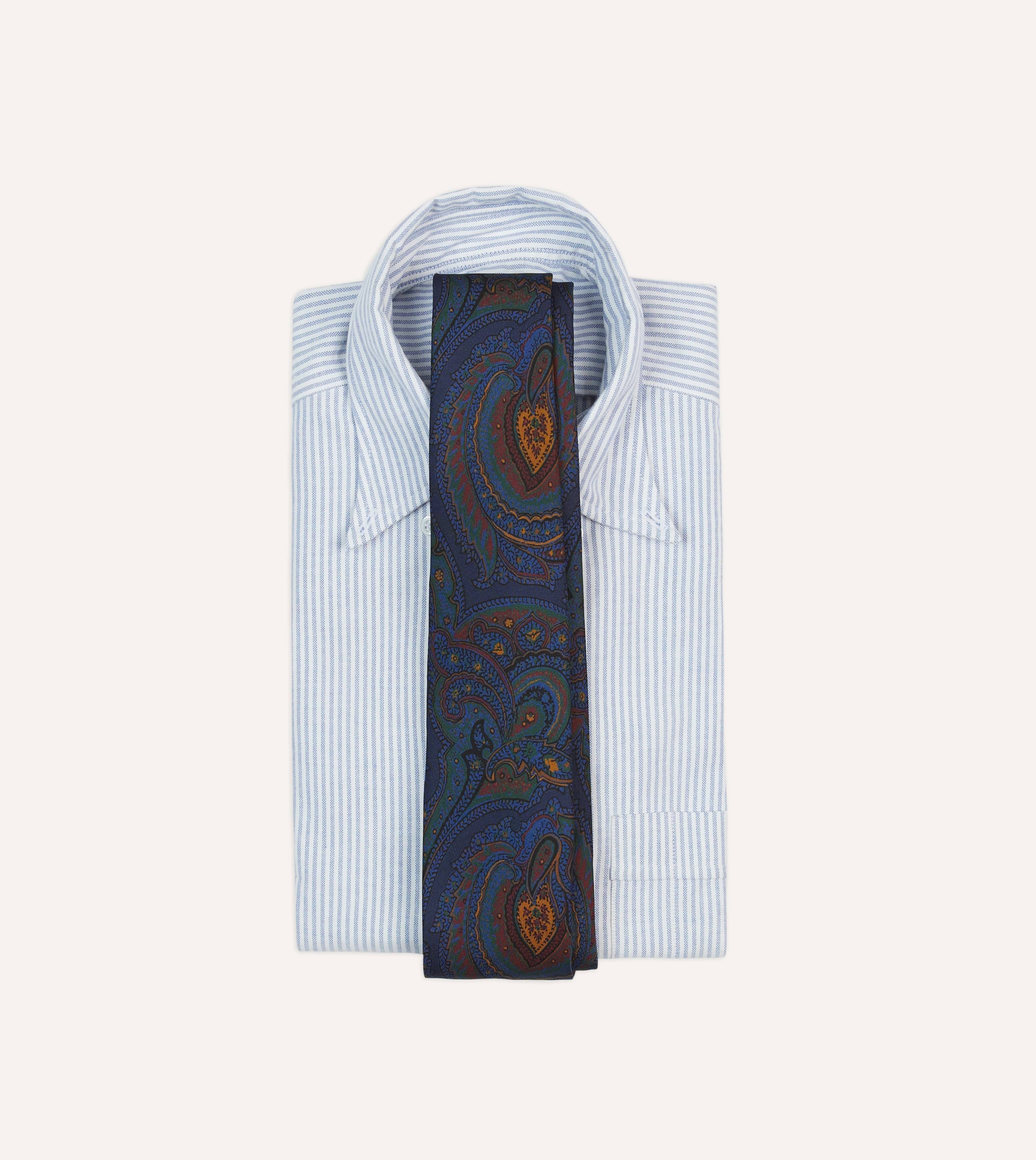 Purple Paisley Print Madder Silk Self-Tipped Tie - Image 2