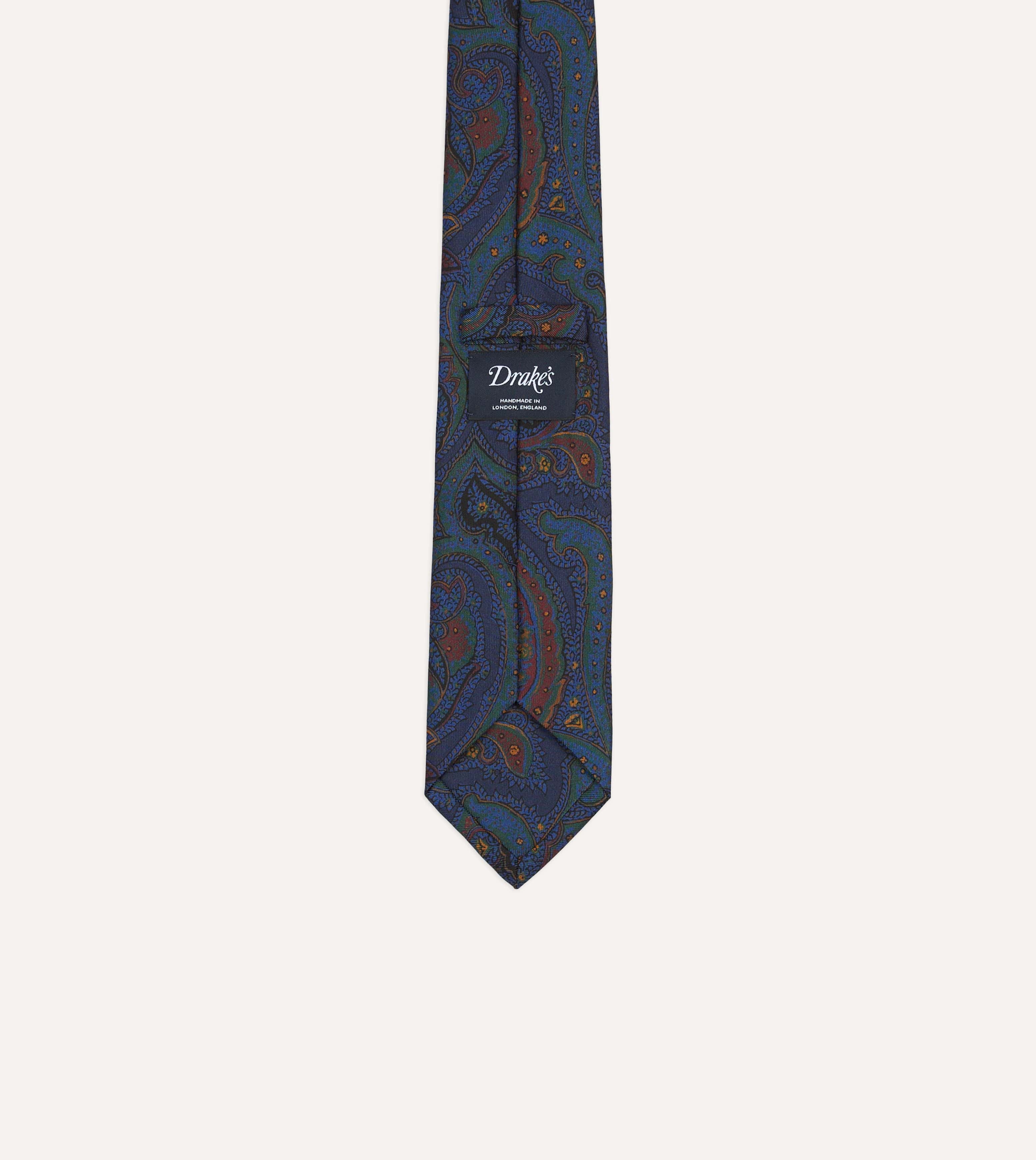 Purple Paisley Print Madder Silk Self-Tipped Tie - Image 4