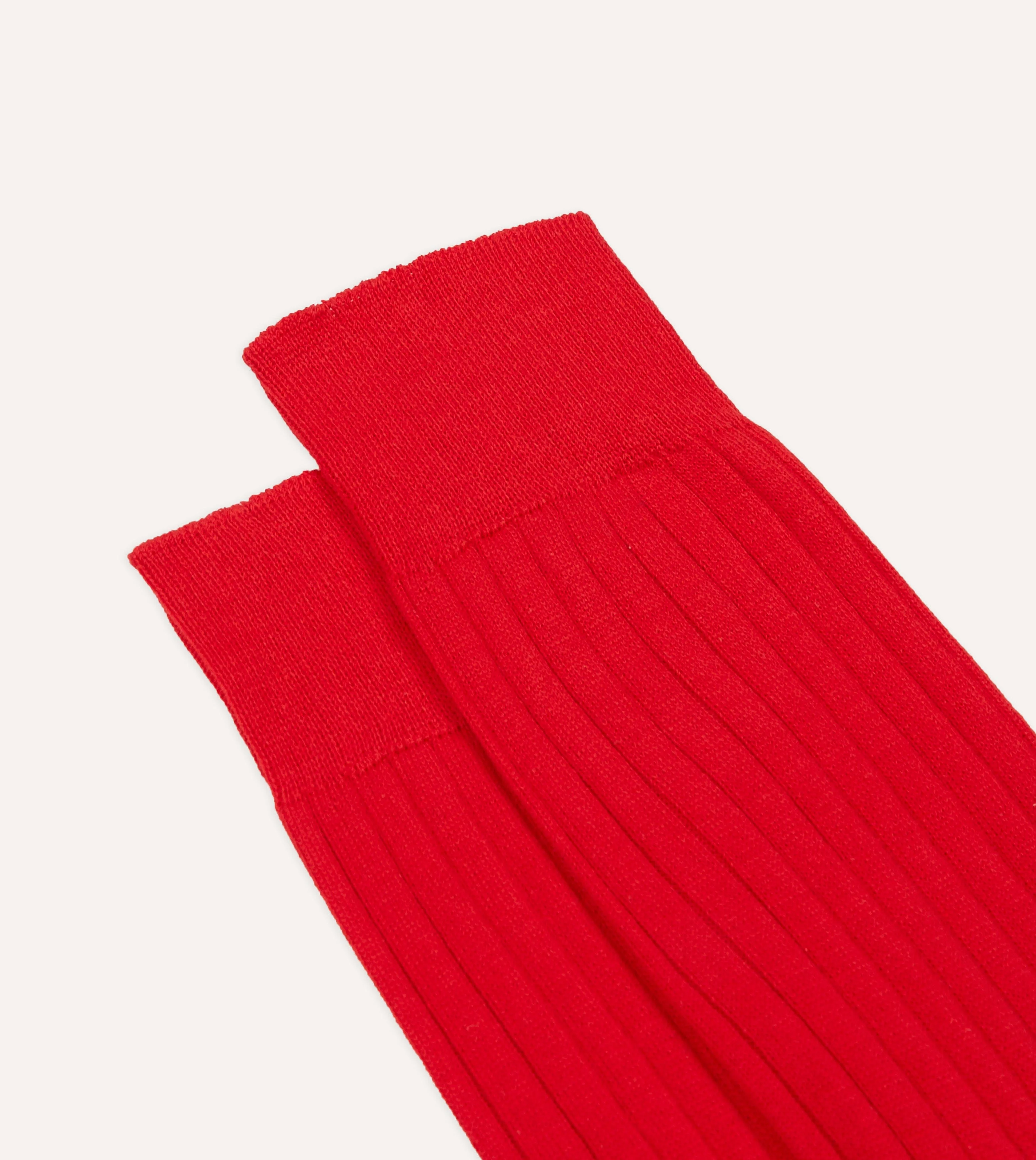 Red Cotton Mid-Calf Socks - Image 3