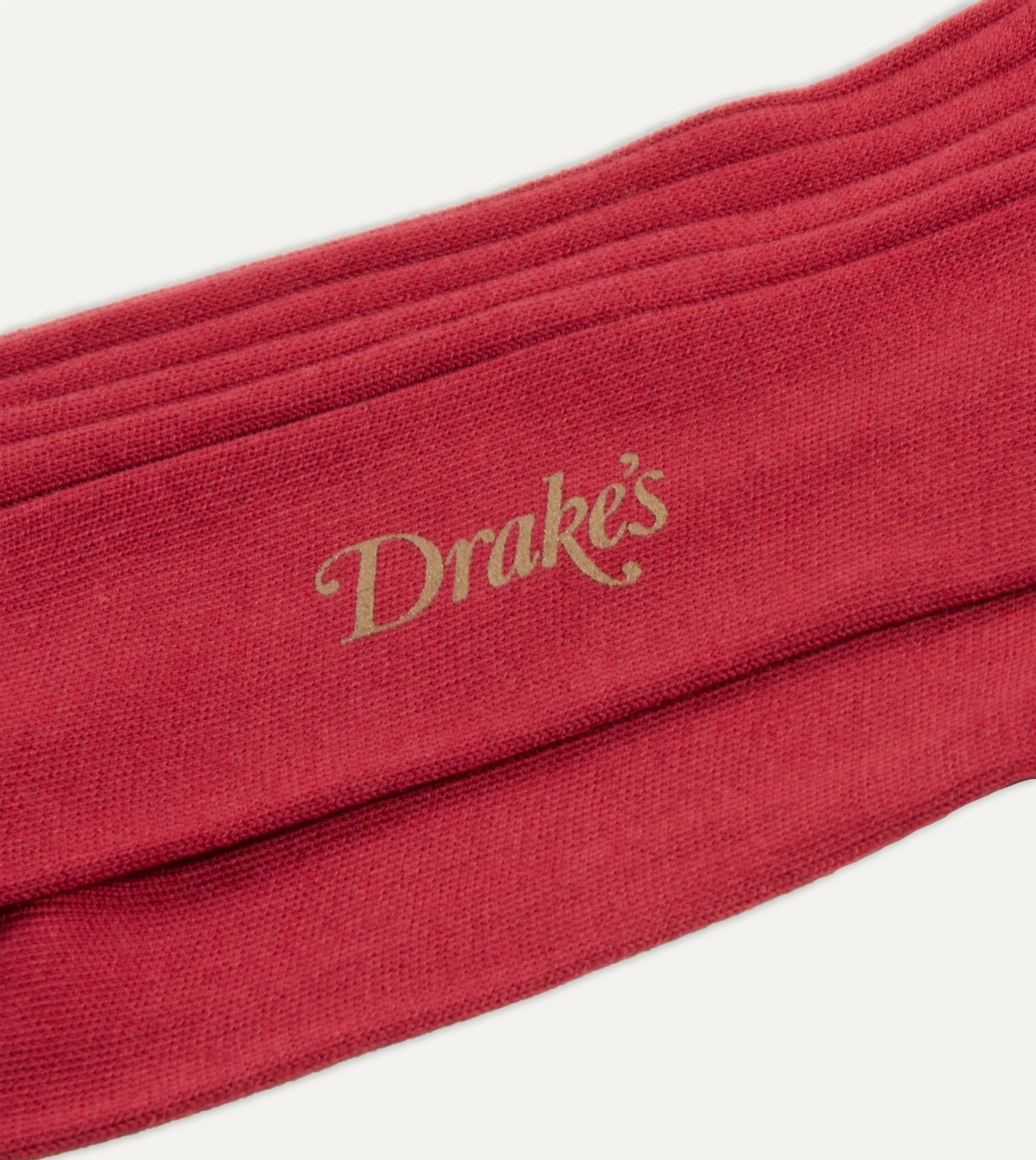 Red Cotton Over-the-Calf Socks - Image 2