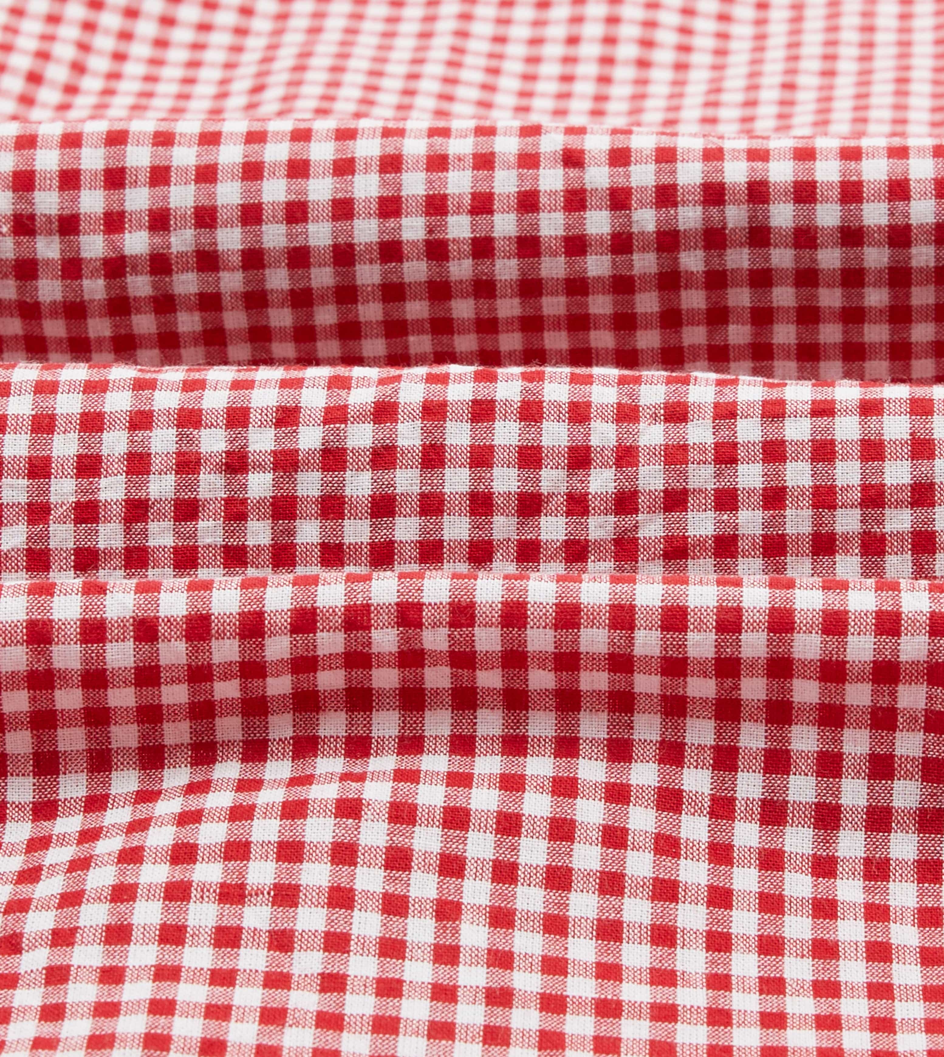 Red Gingham Check Two-Pocket Western Shirt - Image 2