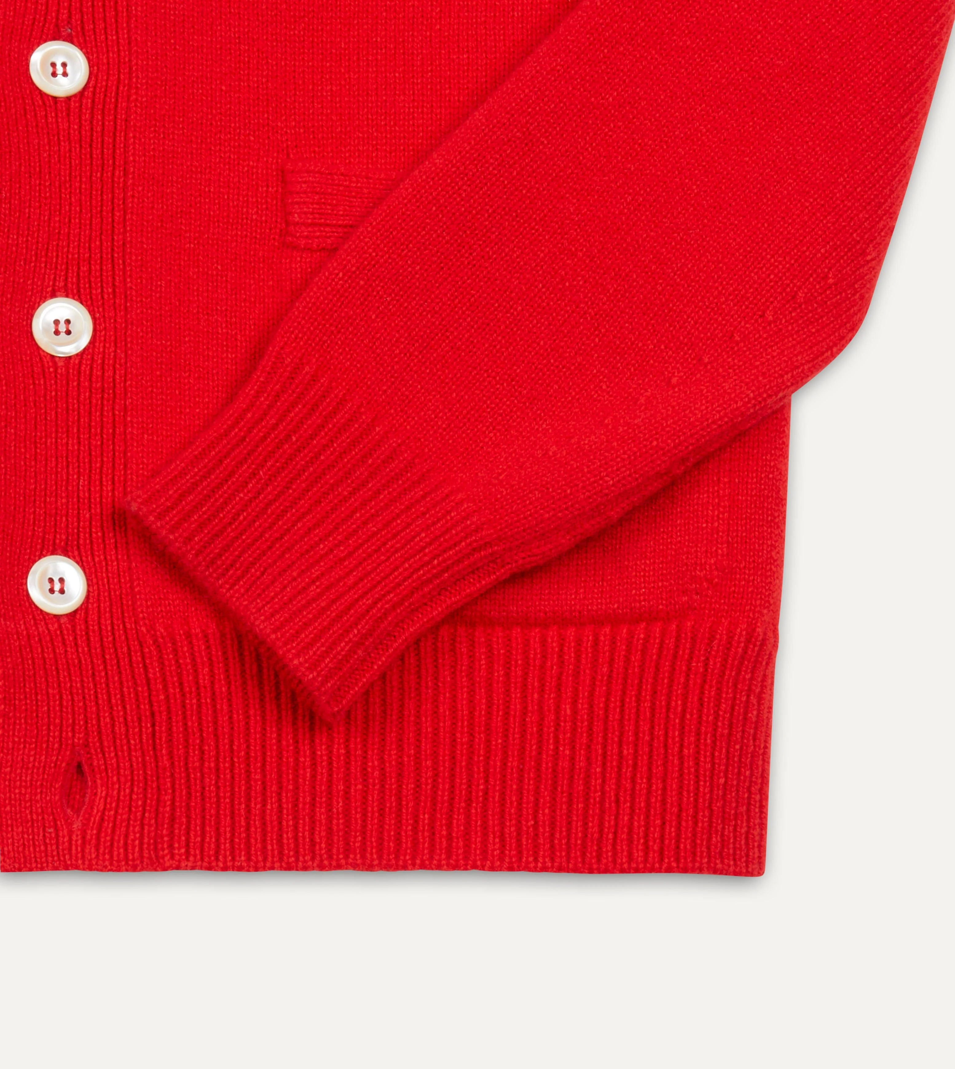 Red Lambswool 6 Button Cardigan - Image 5