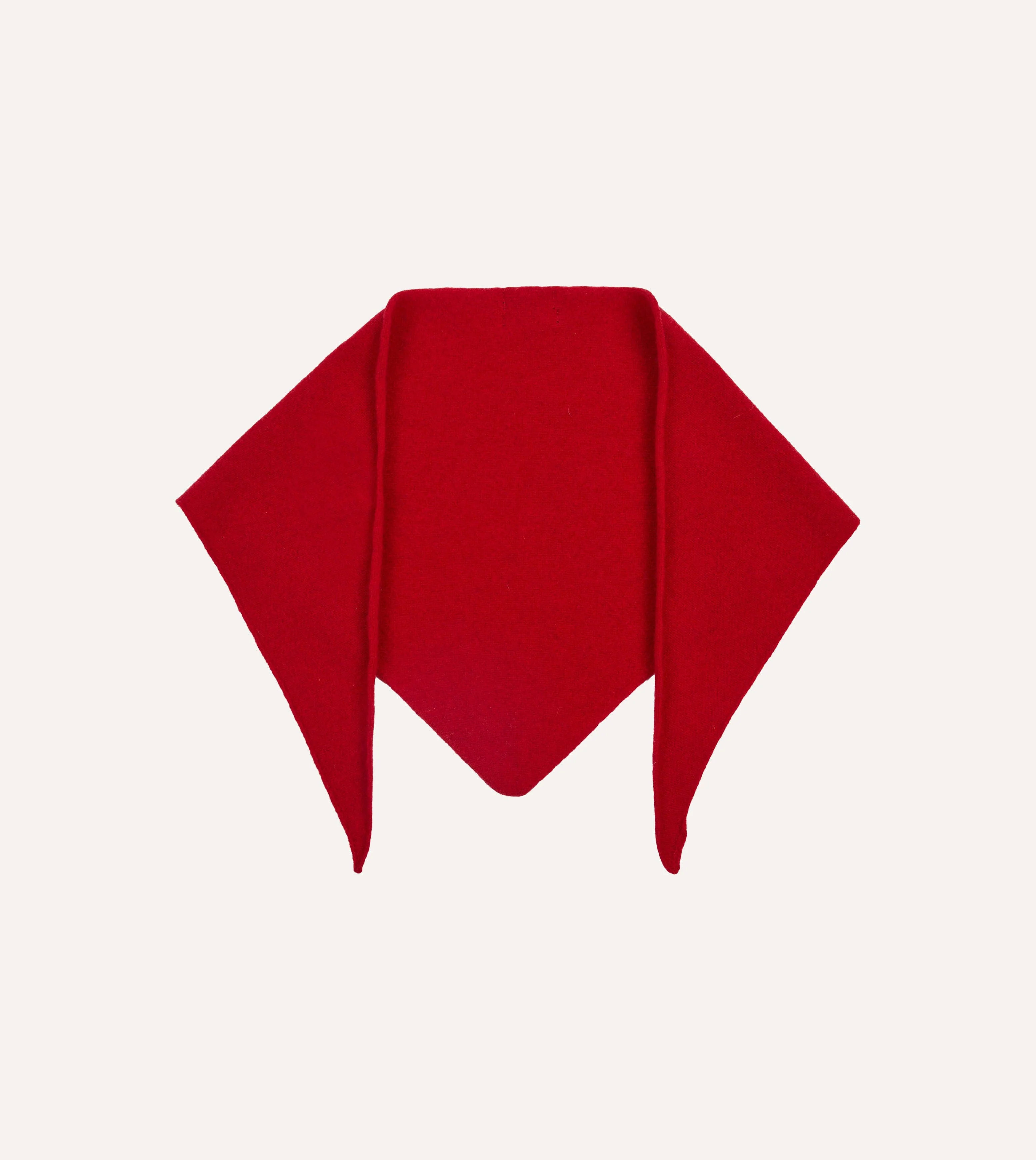 Red Lambswool Triangle Neck Scarf - Image 4