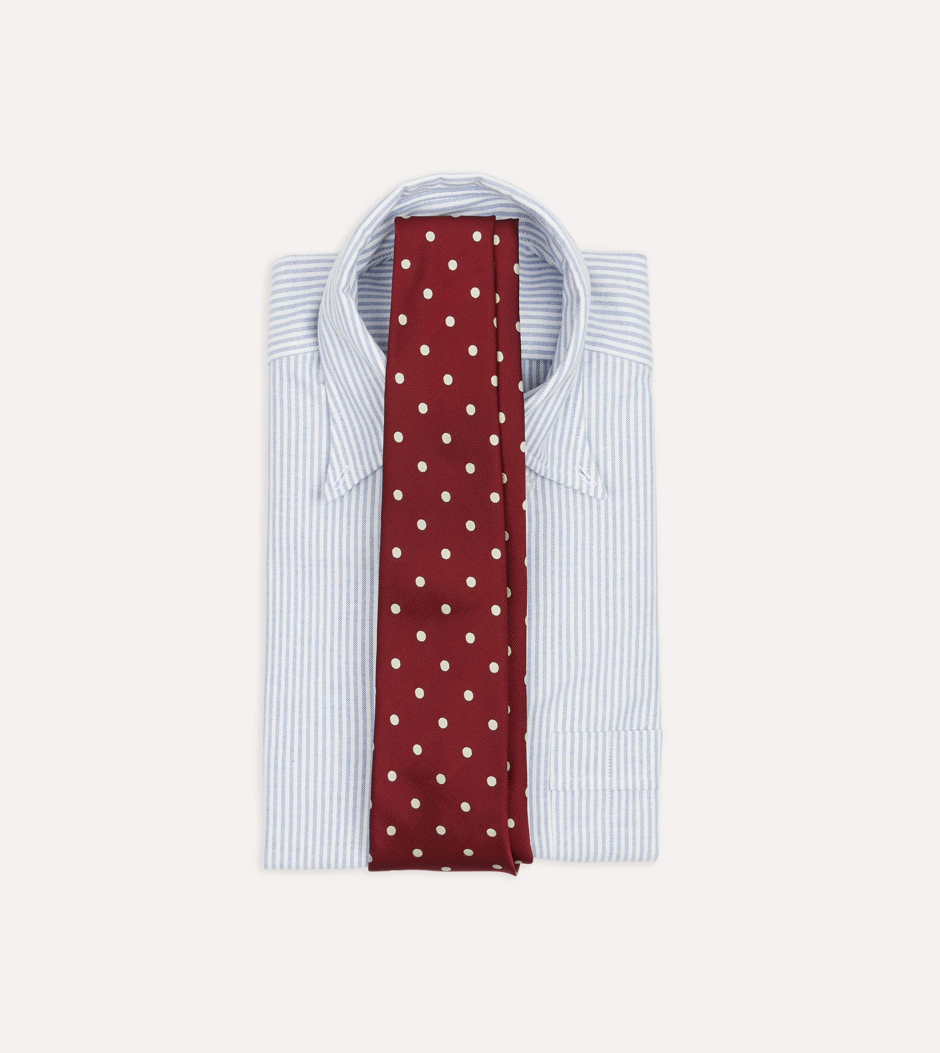 Red Polka Dot Silk Tipped Tie - Image 2
