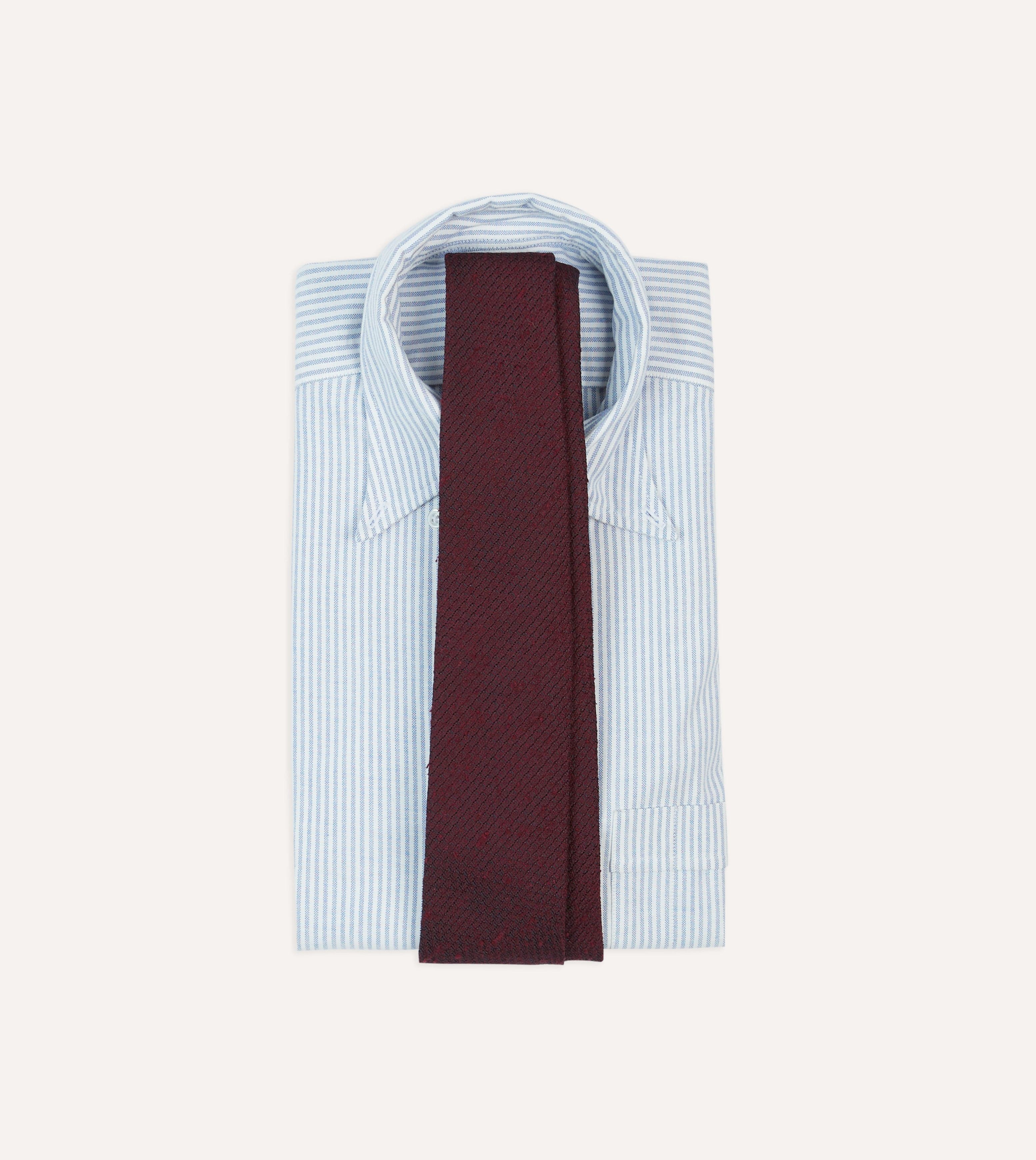 Red Shantung Silk Hand-Rolled Tie - Image 2