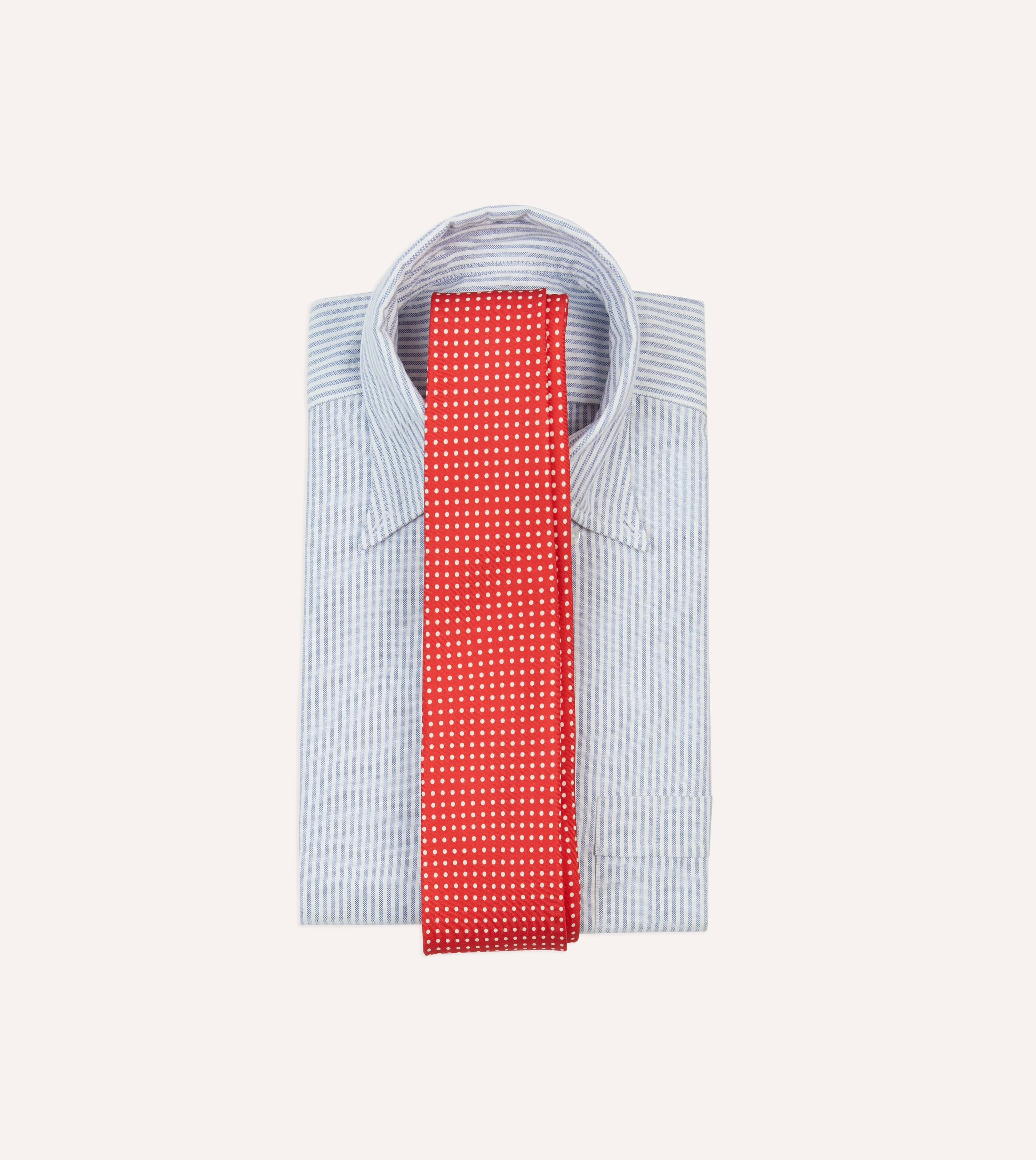 Red Small Spot Silk Self-Tipped Tie - Image 2