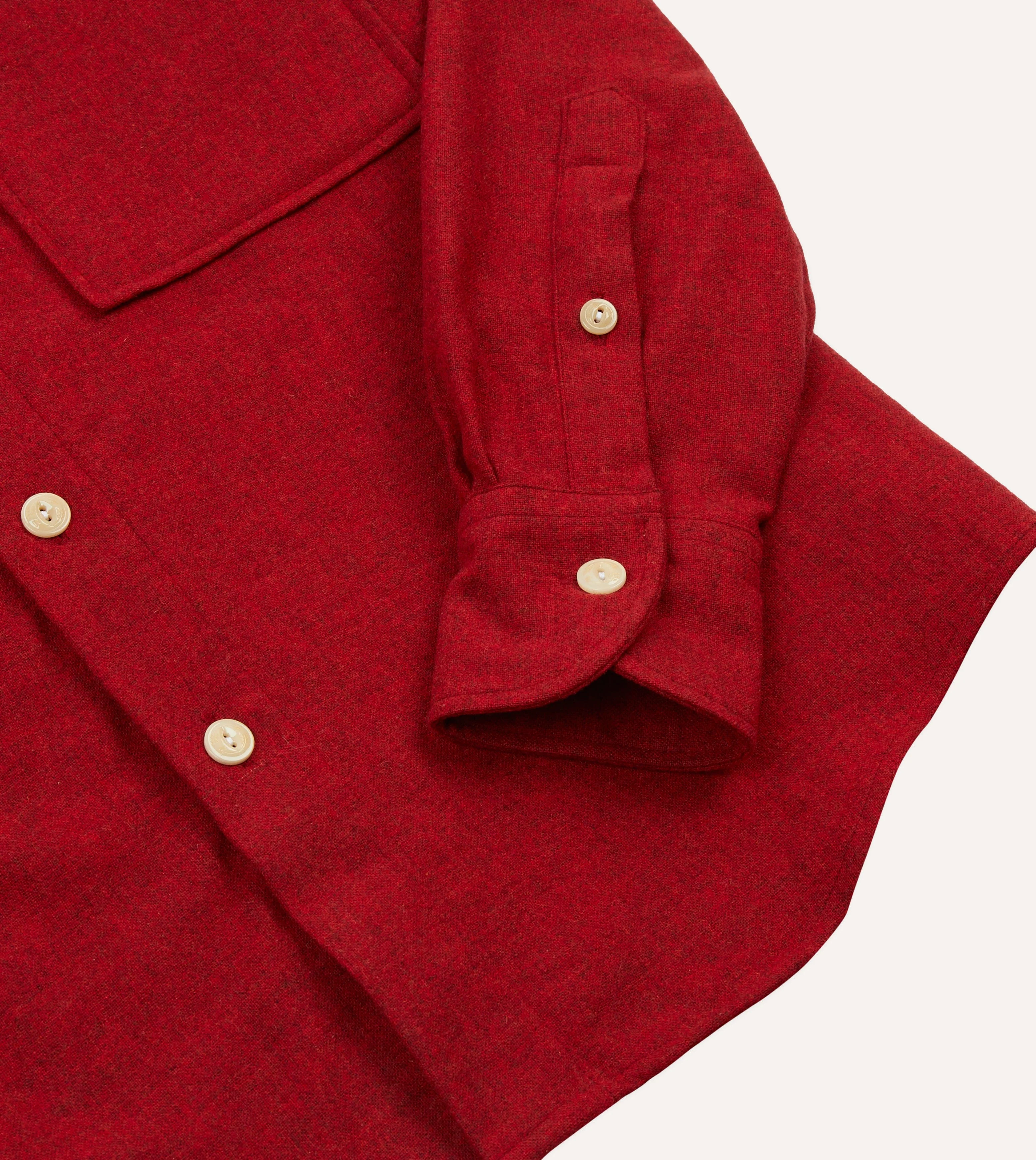 Red Wool Two-Pocket Work Shirt - Image 5