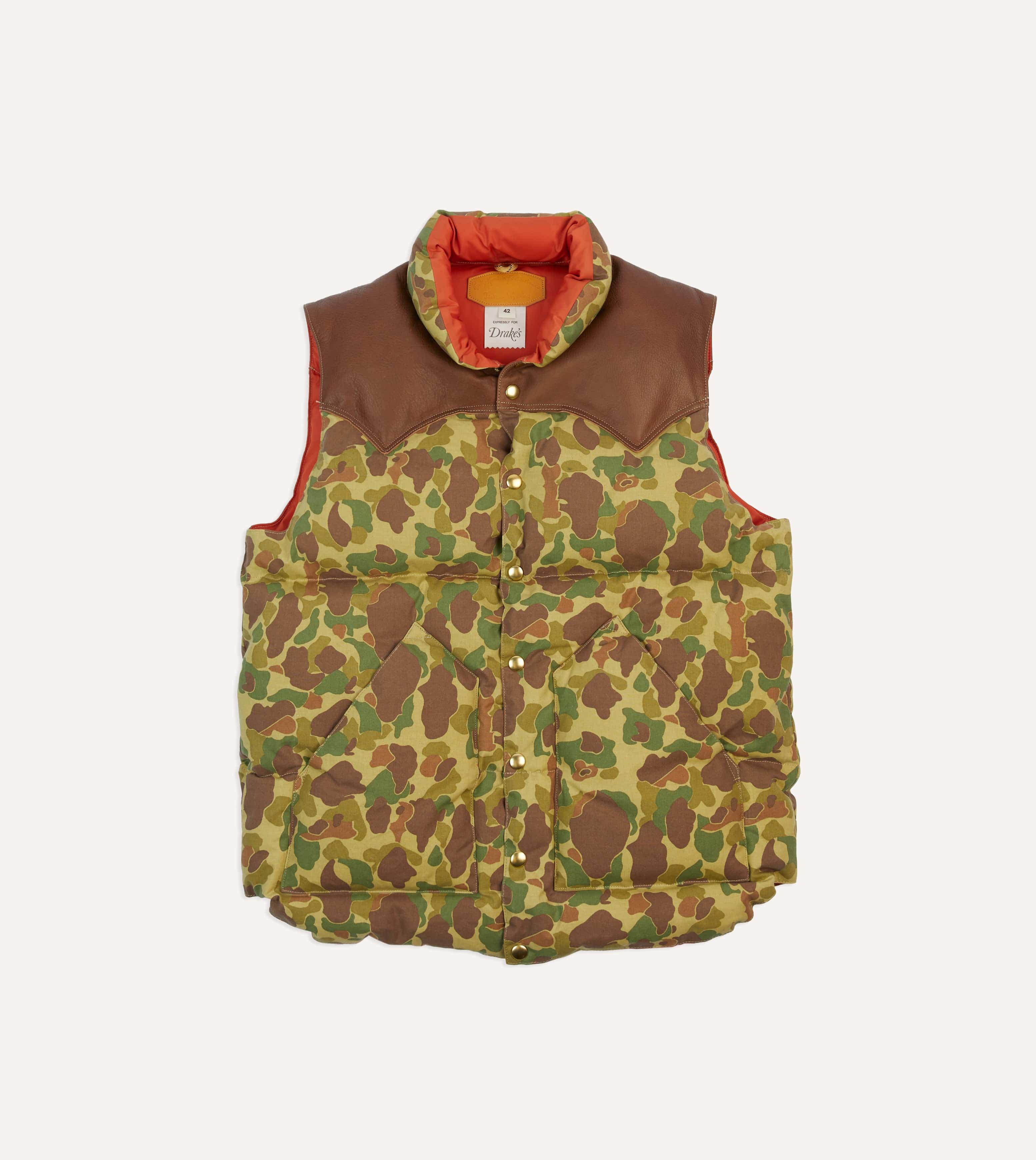Rocky Mountain Featherbed for Drake's Camo Ripstop Cotton Christy Down Vest