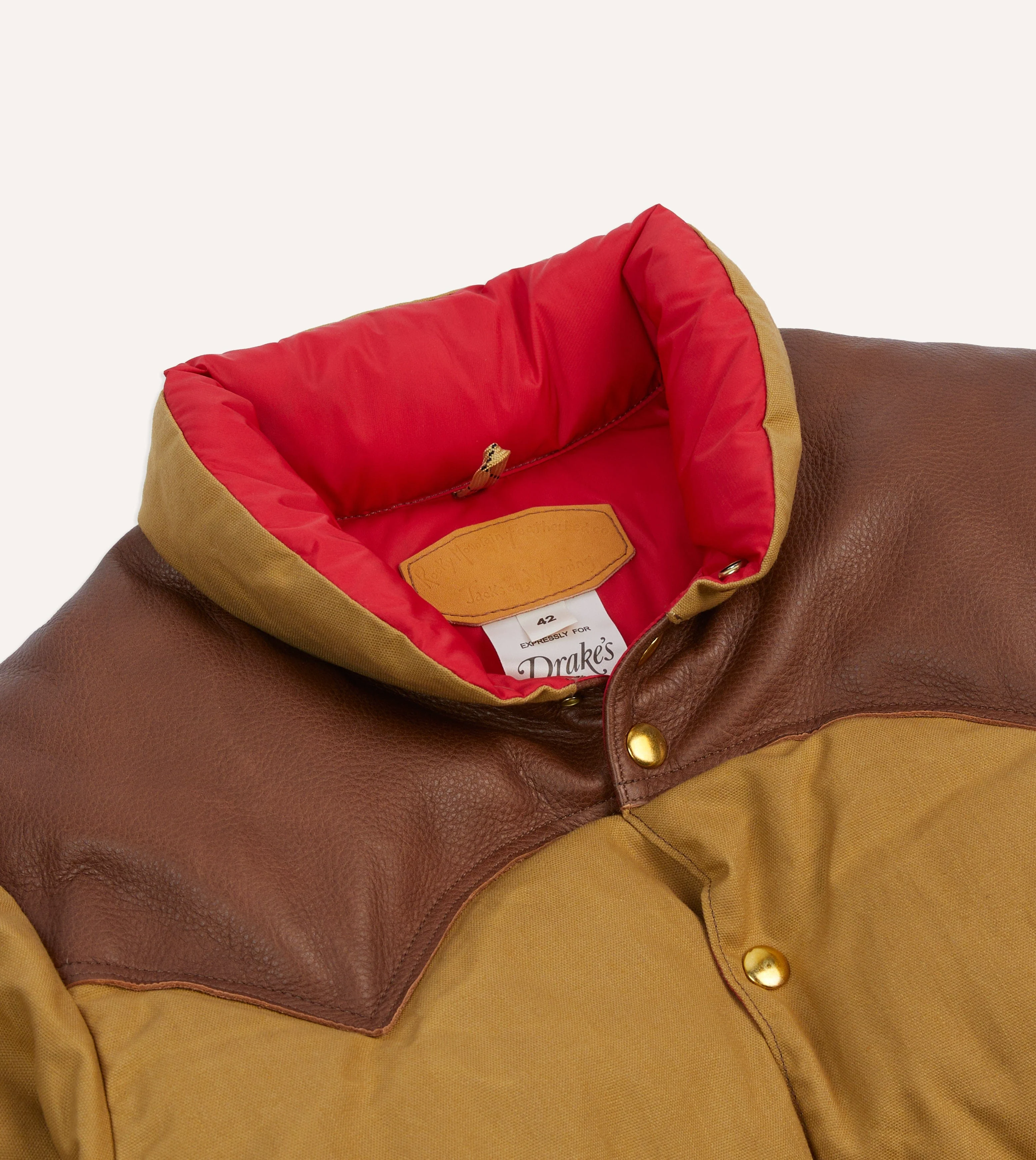 Rocky Mountain Featherbed for Drake's Tan Cotton Duck Canvas Christy Down Jacket - Image 3