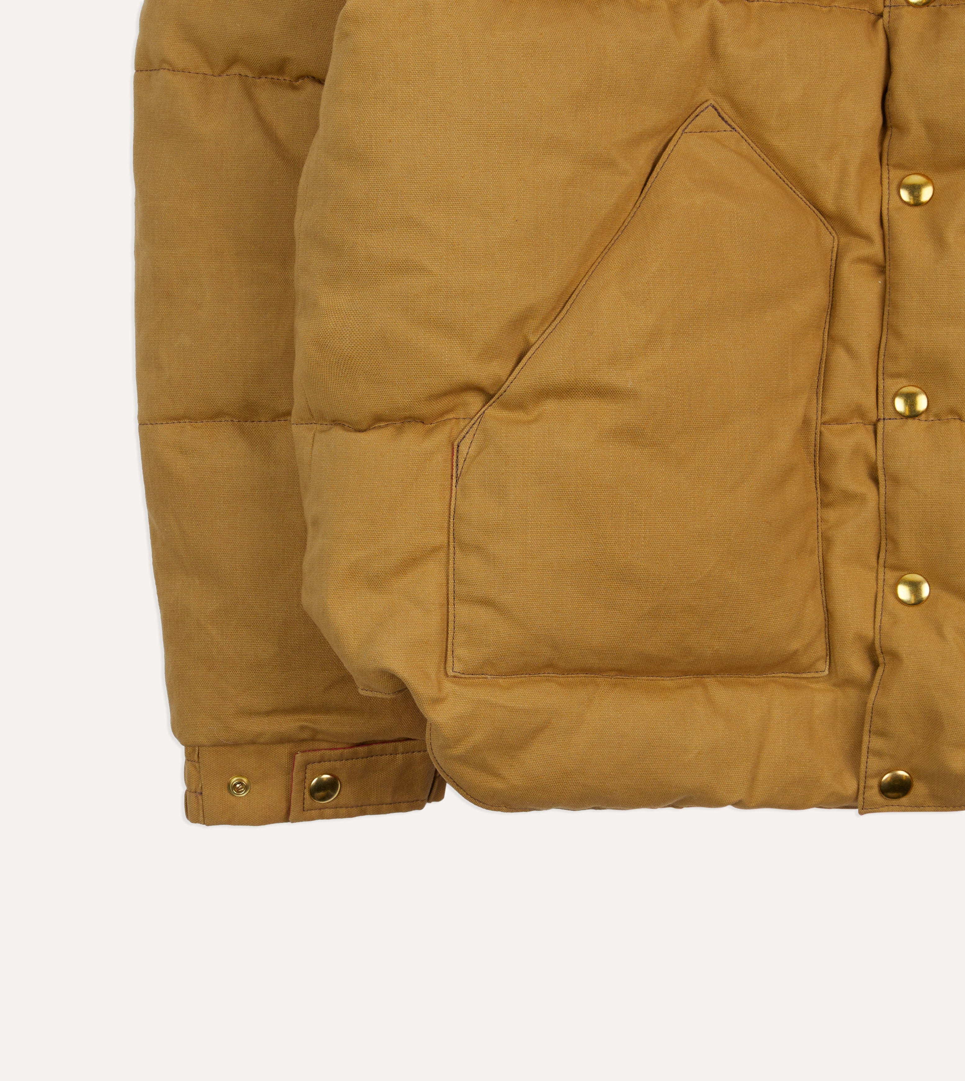 Rocky Mountain Featherbed for Drake's Tan Cotton Duck Canvas Christy Down Jacket - Image 5