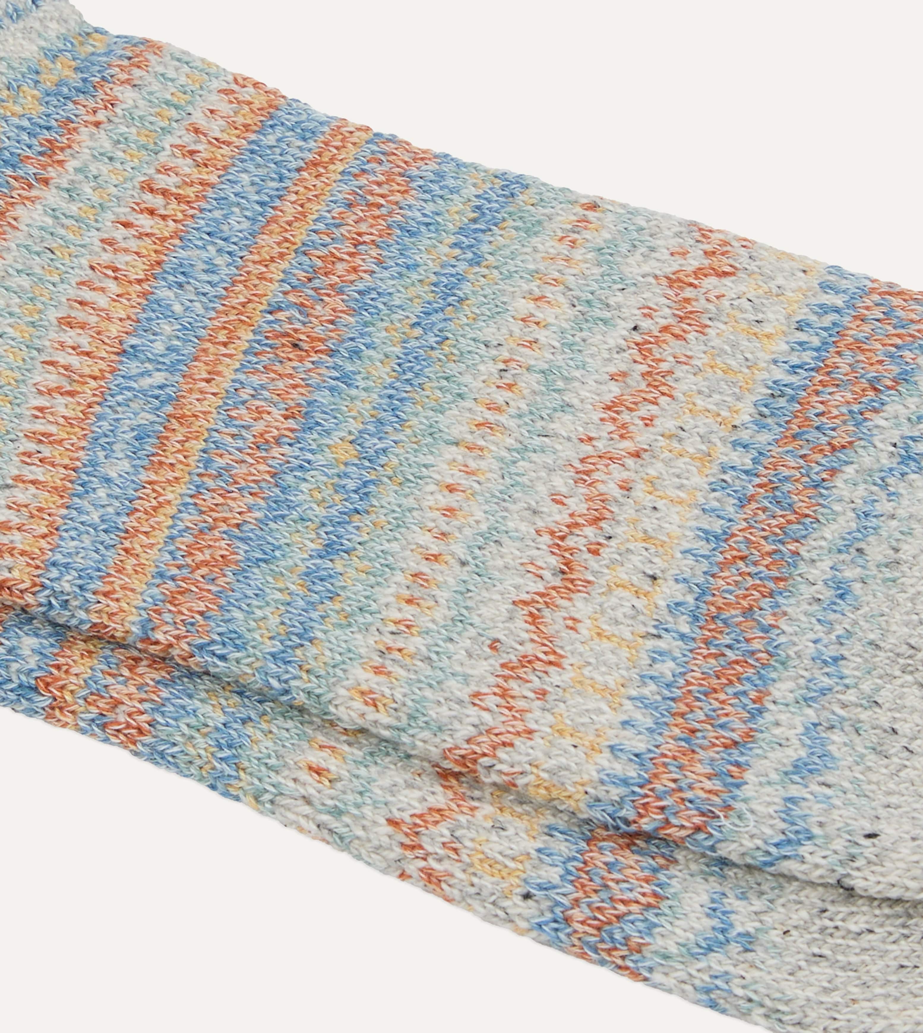 RoToTo Grey Wool Nordic Pattern Socks - Image 2