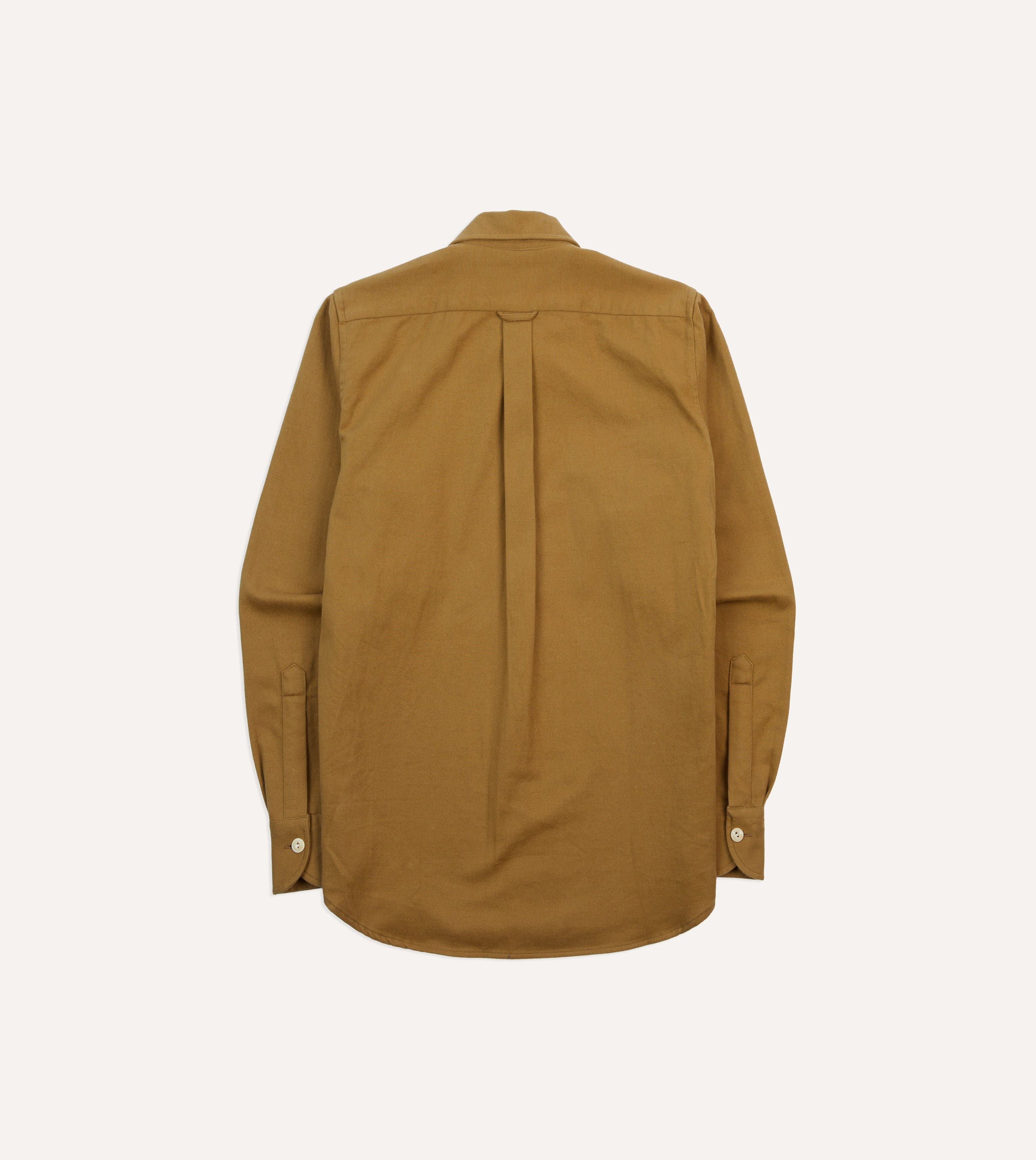 Sand Brushed Cotton Twill Two-Pocket Camp Collar Work Shirt - Image 6