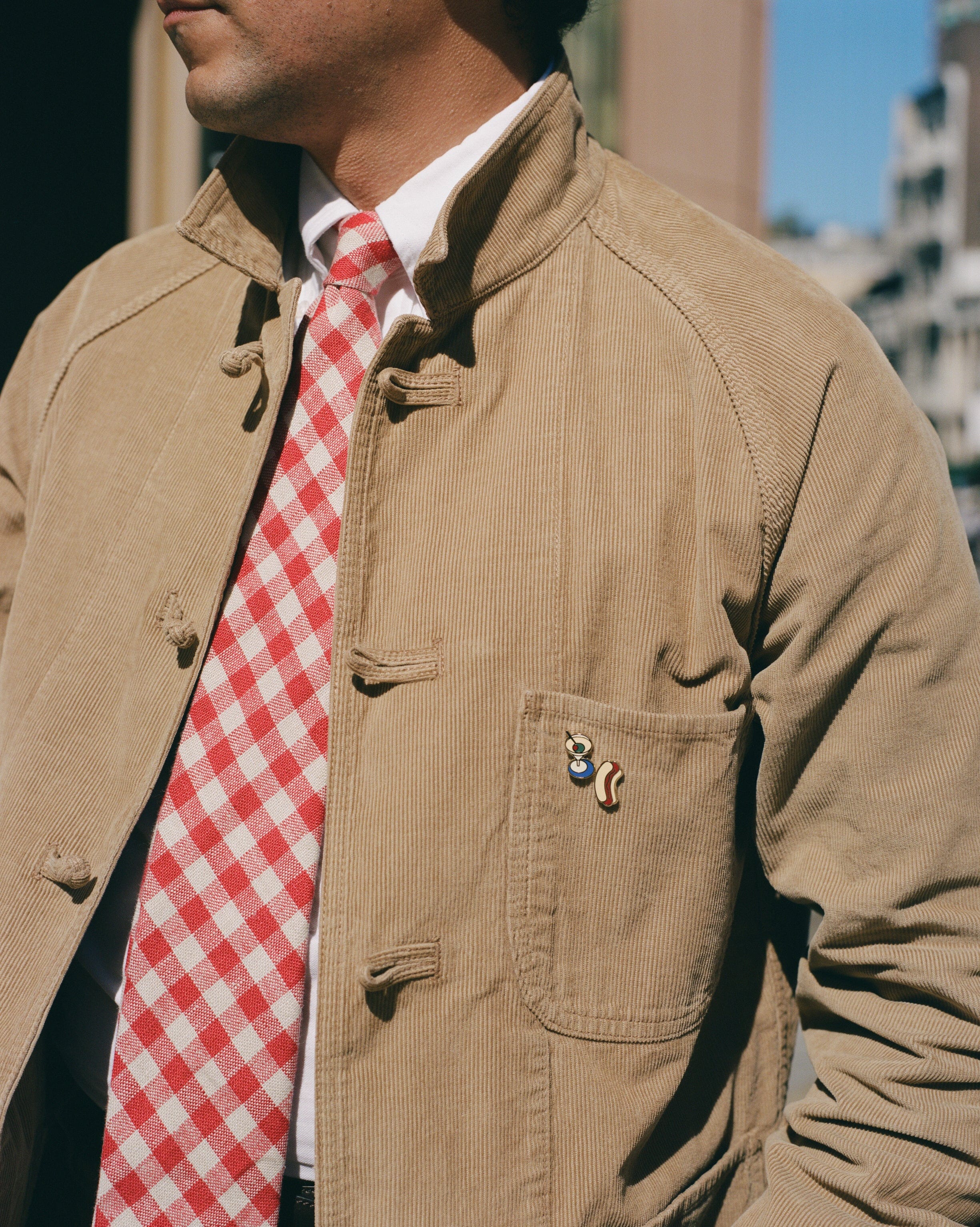 Sand Cotton Corduroy Artist Chore Jacket - Image 12
