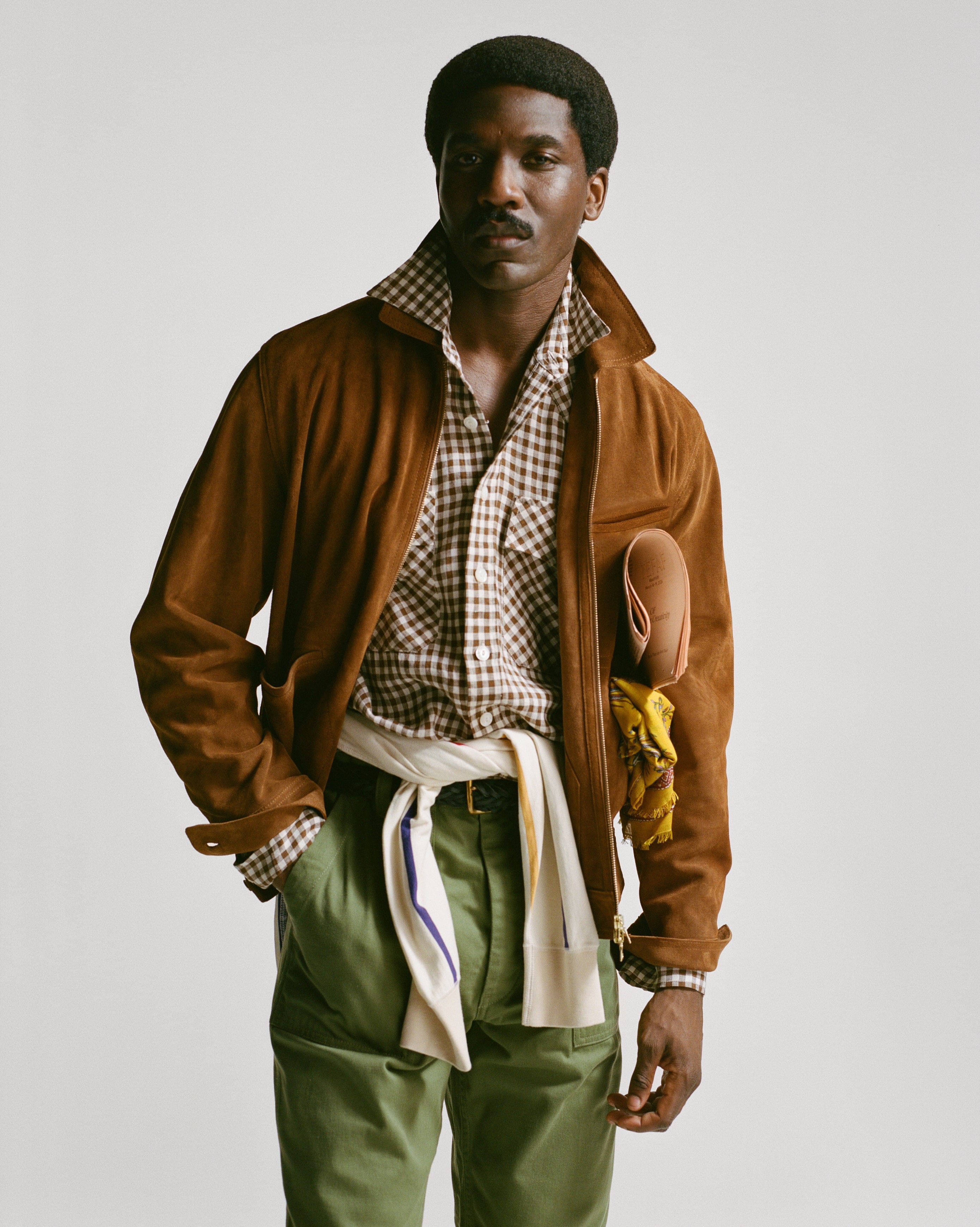 Snuff Raw Suede Blouson Jacket - Image 2