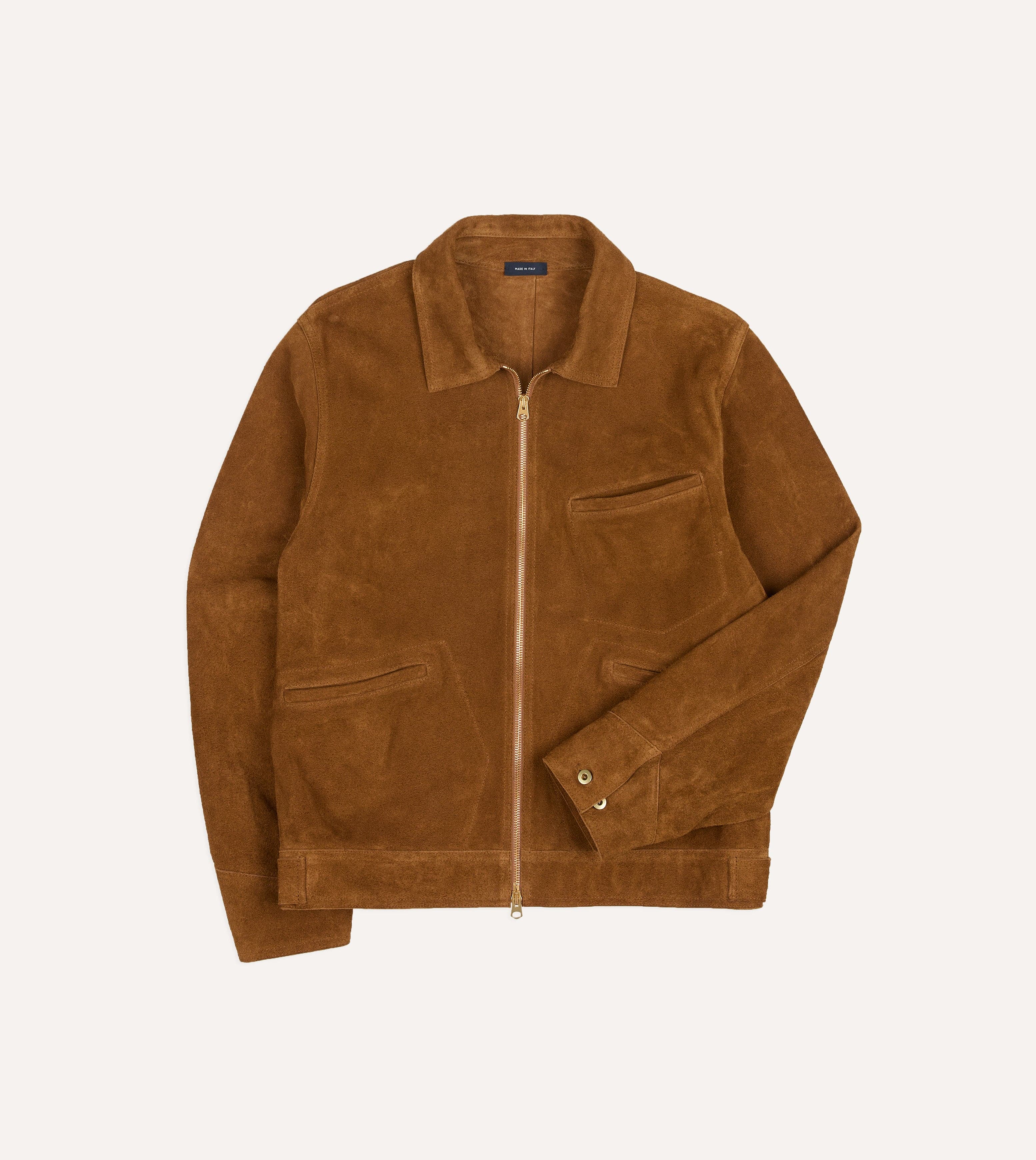Snuff Raw Suede Blouson Jacket - Image 3