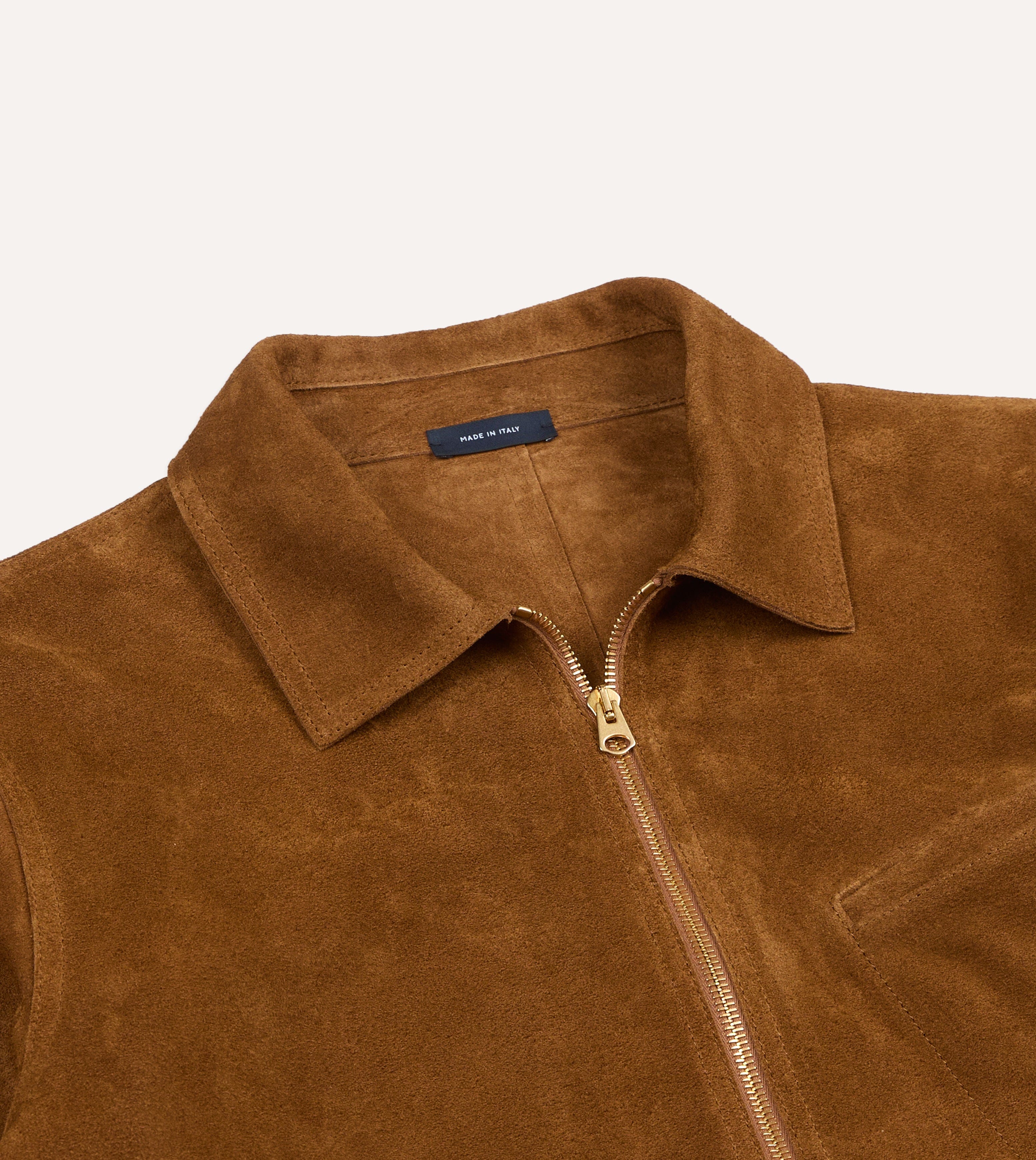 Snuff Raw Suede Blouson Jacket - Image 5