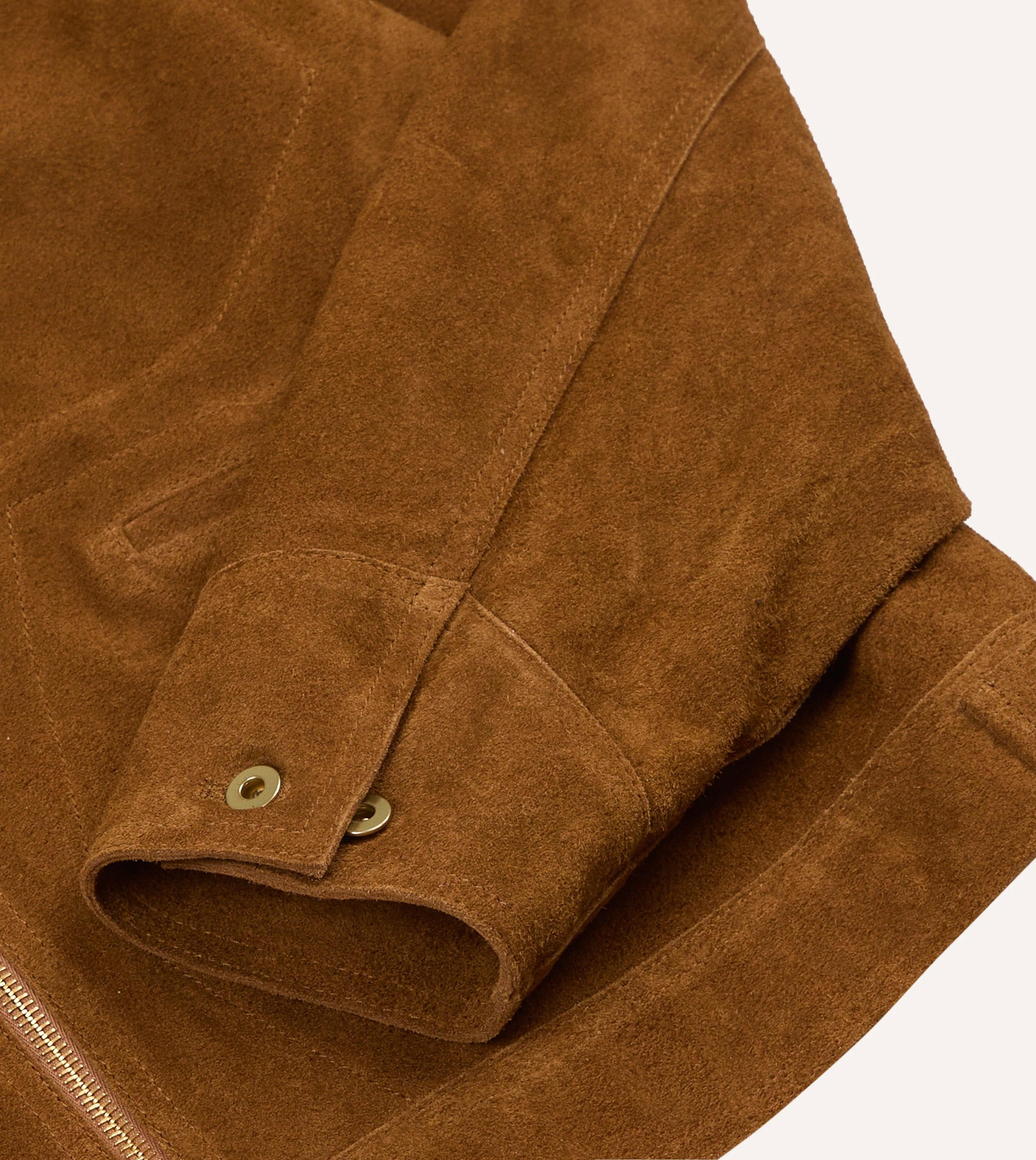 Snuff Raw Suede Blouson Jacket - Image 7