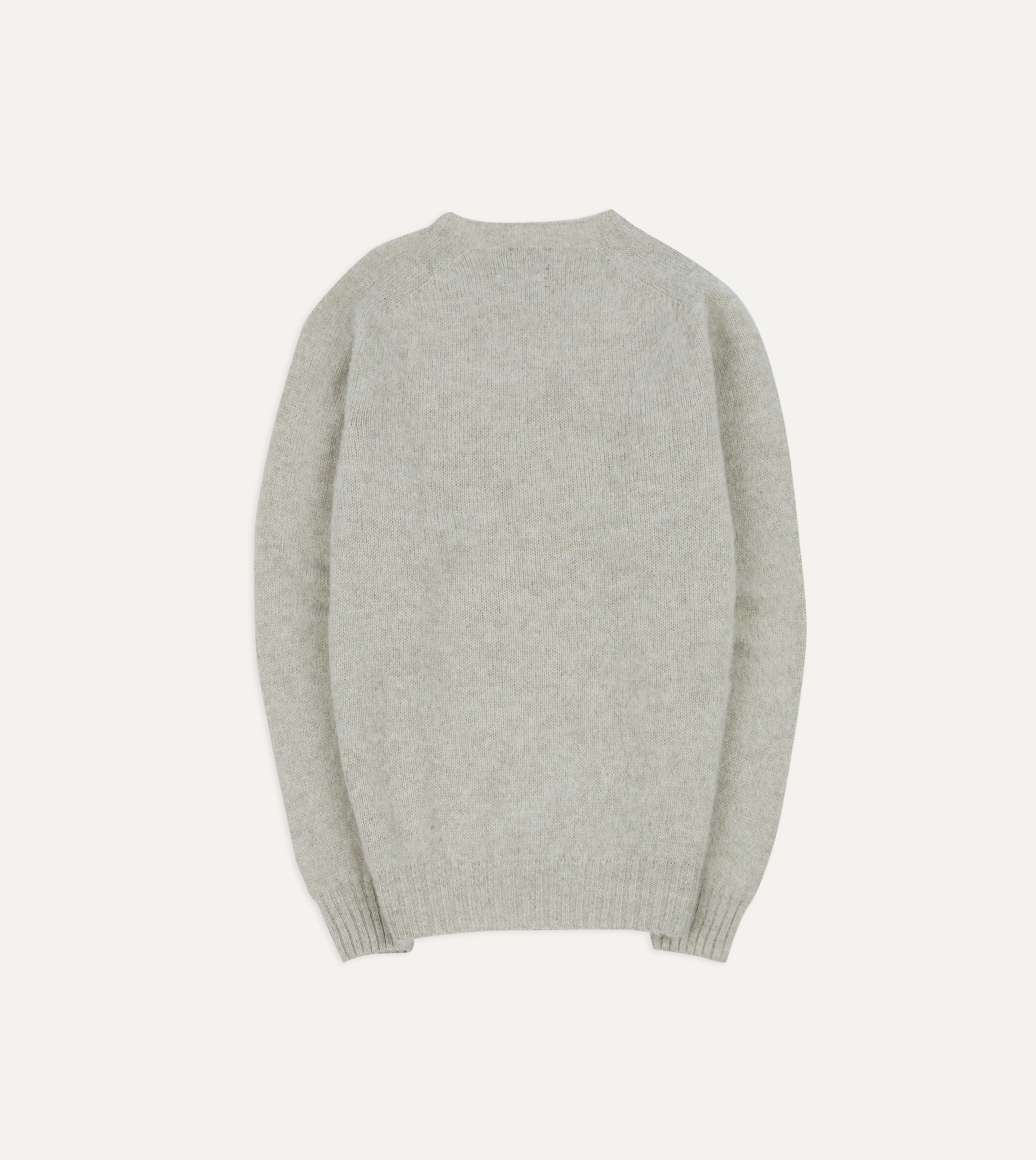 Stone Brushed Shetland Crew Neck Jumper - Image 5