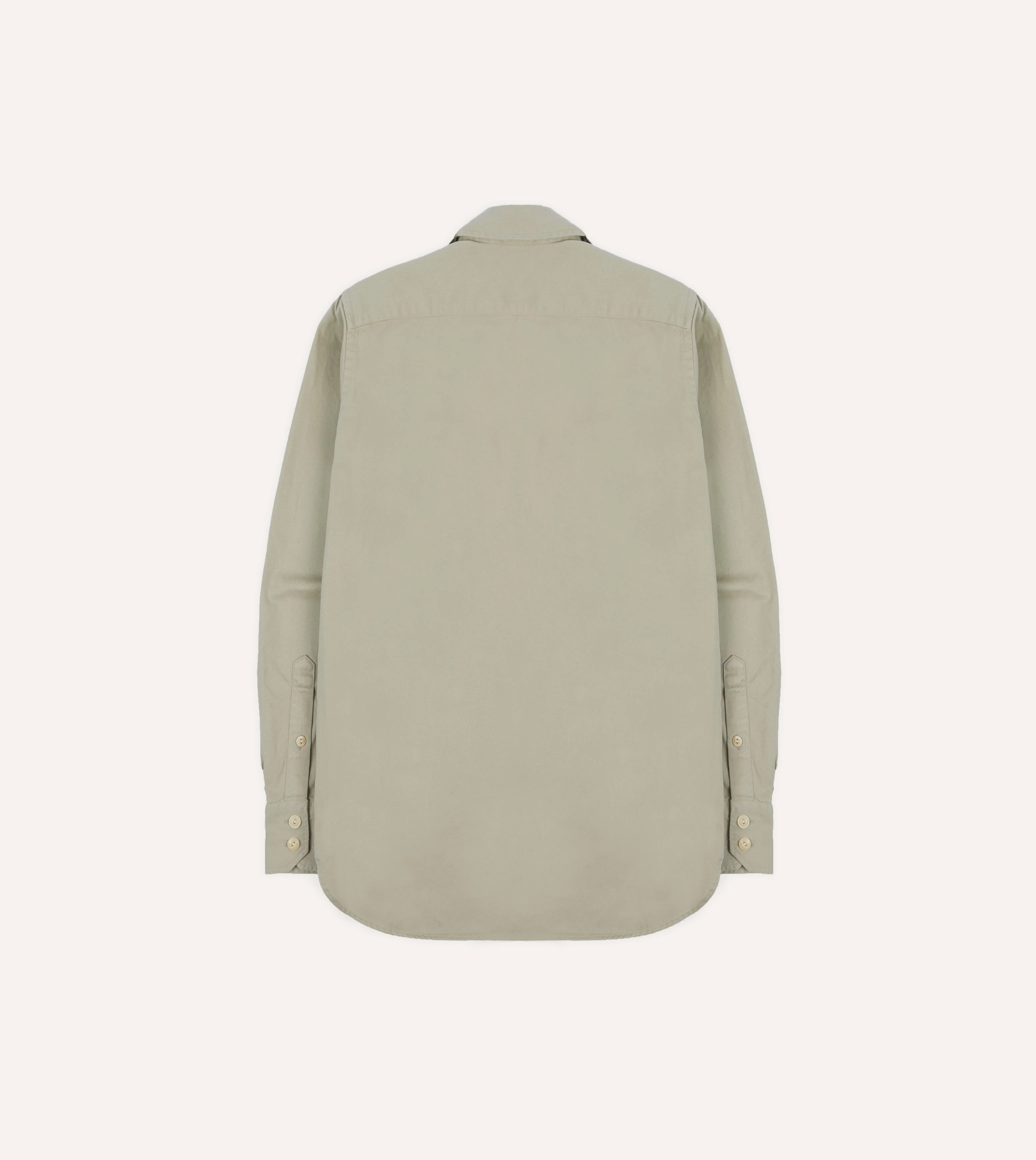 Stone Cotton Long Point Collar Work Shirt - Image 6