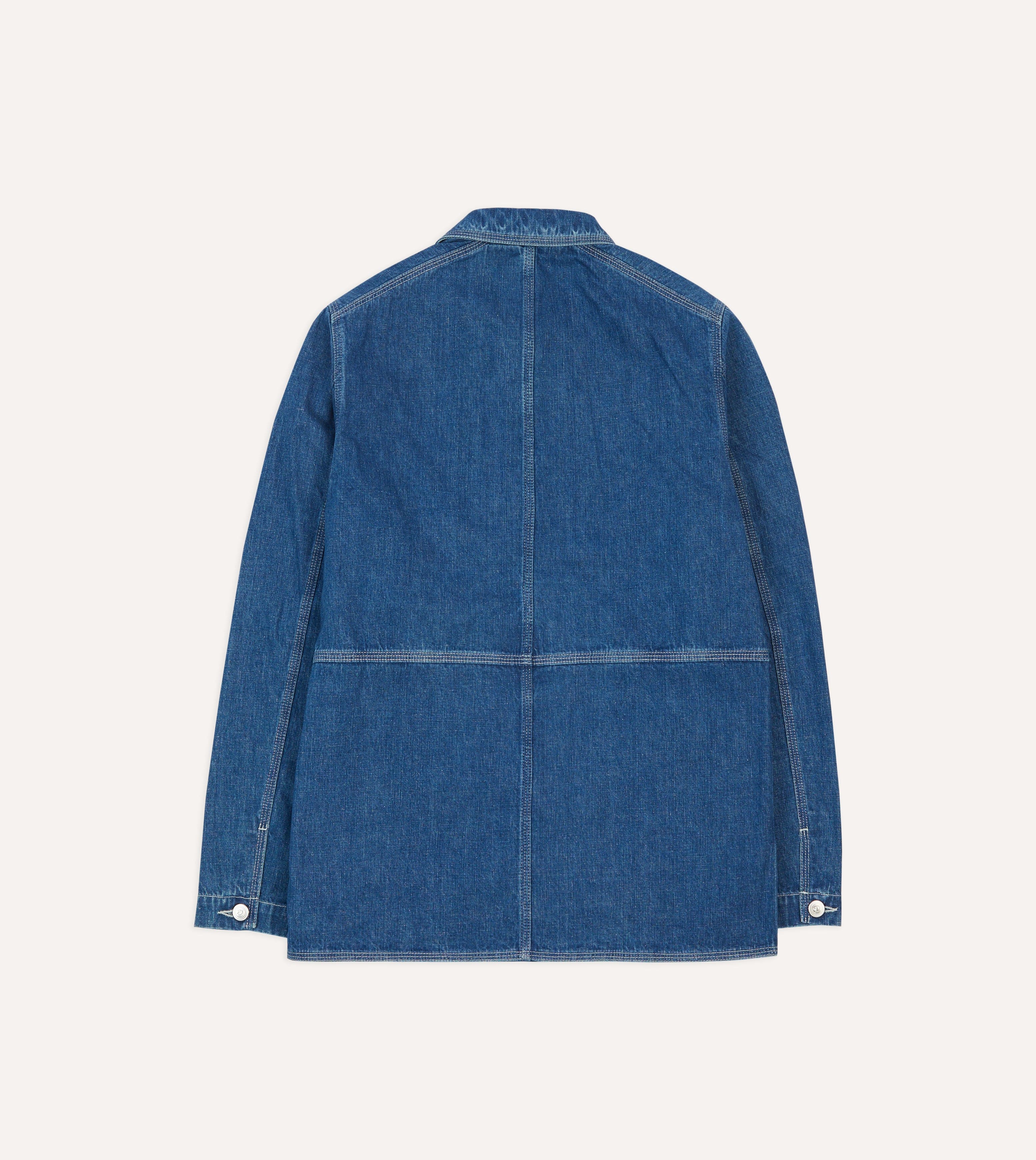 Stone Wash Selvedge Denim Welder Jacket - Image 8