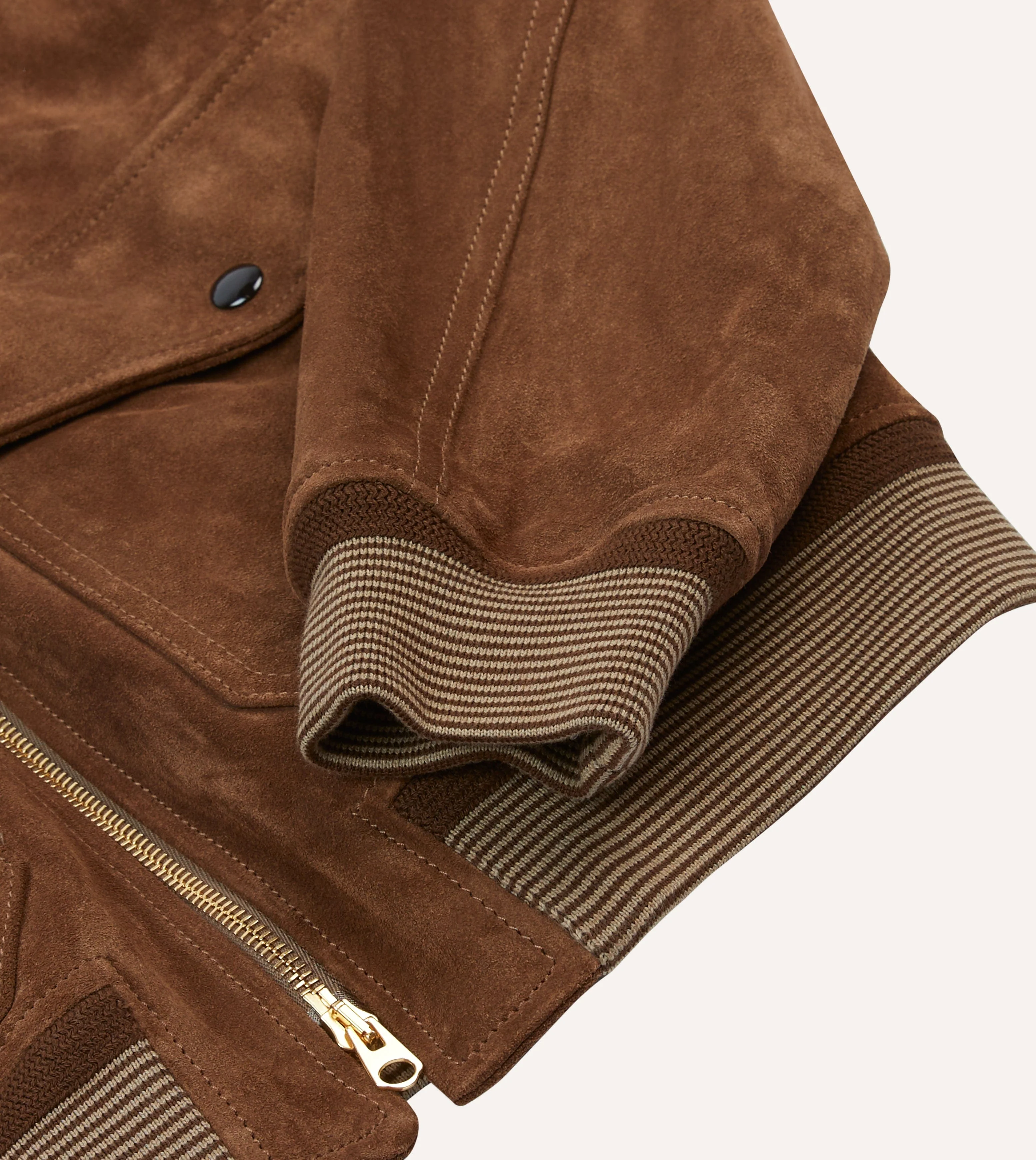 Tobacco Heavyweight Suede A-2 Bomber Jacket - Image 6