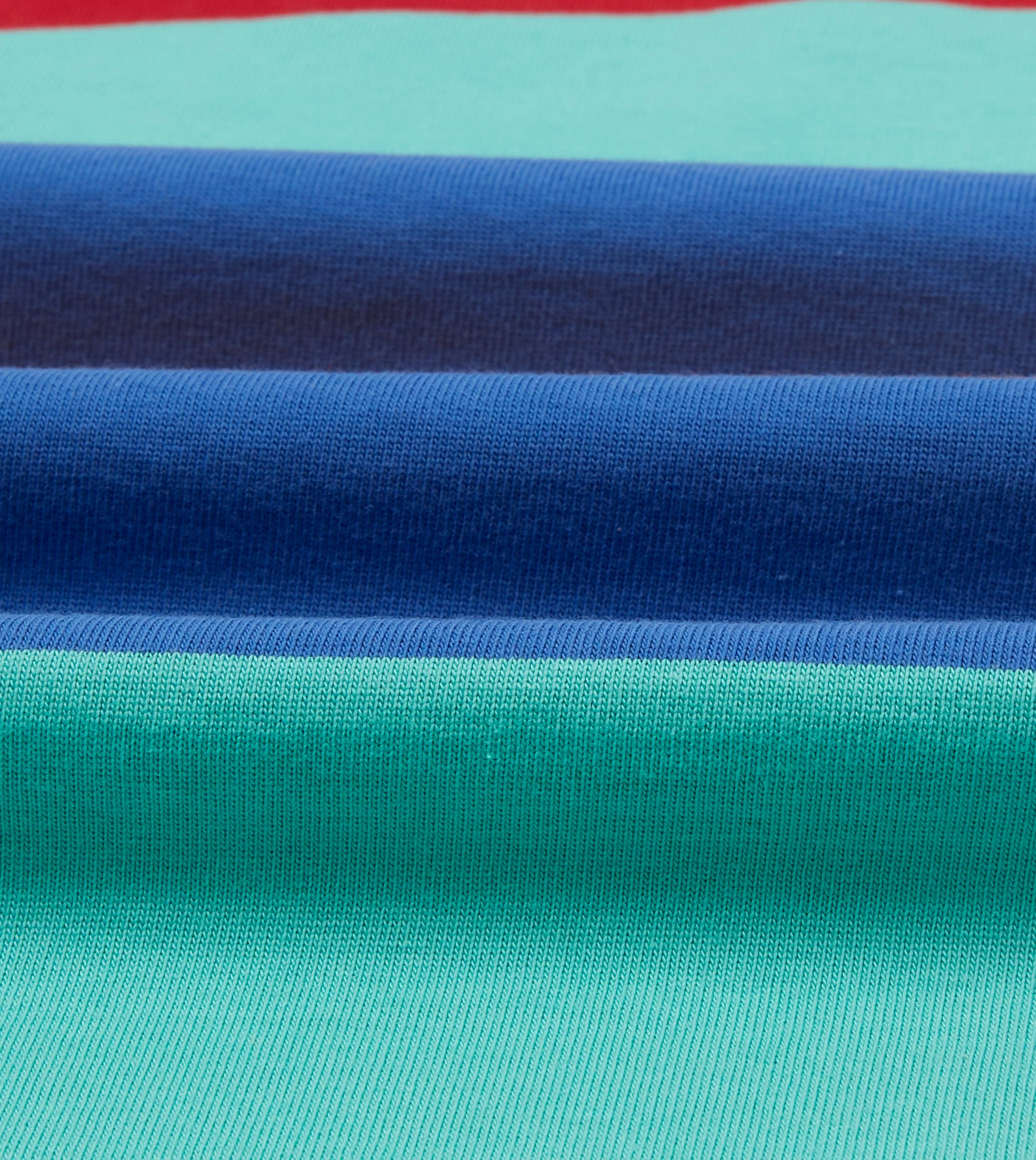 Turquoise, Yellow, Blue and Red Multi Stripe Cotton Rugby Shirt - Image 2
