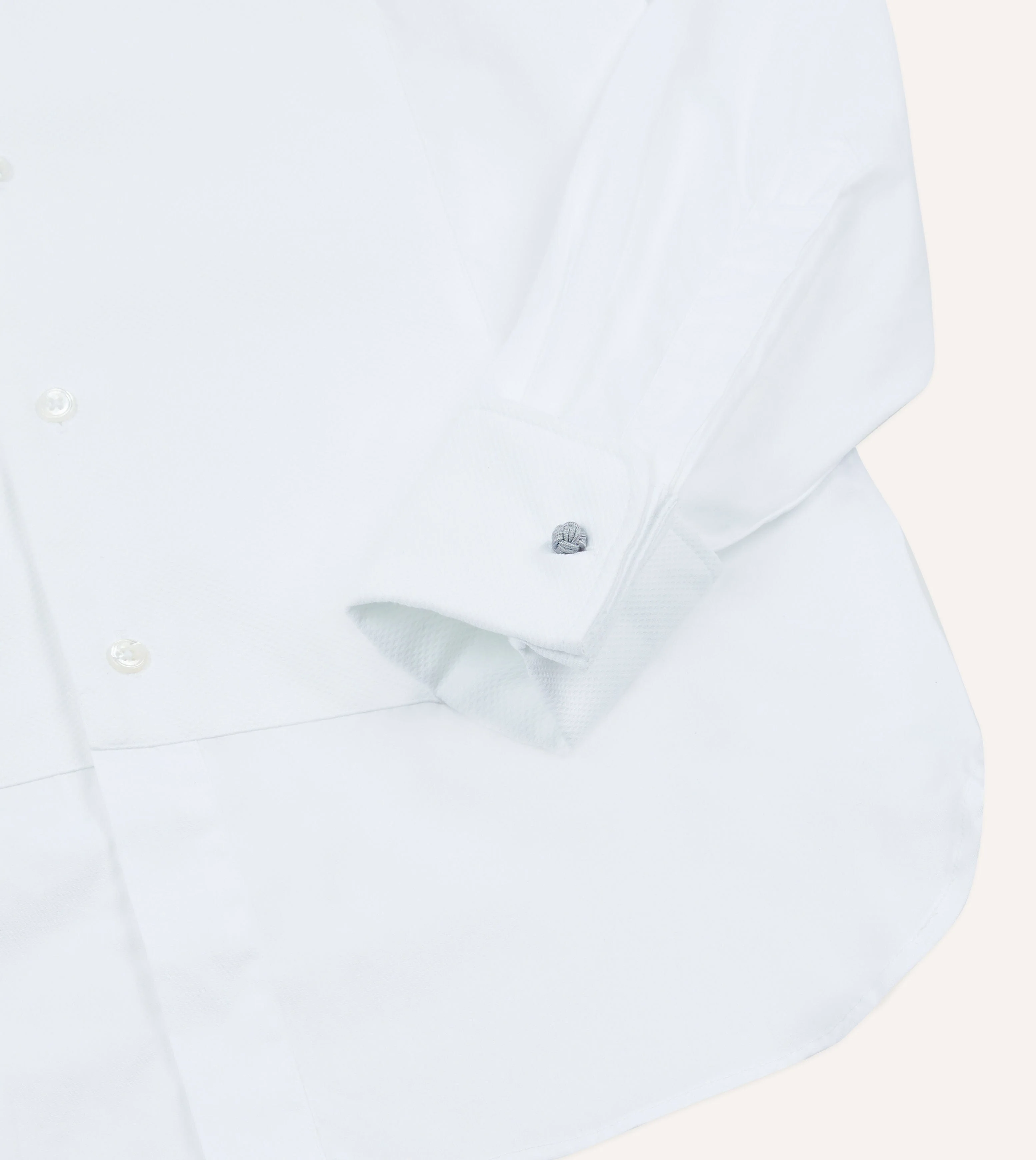 White Cotton Bib Front Dinner Shirt - Image 4