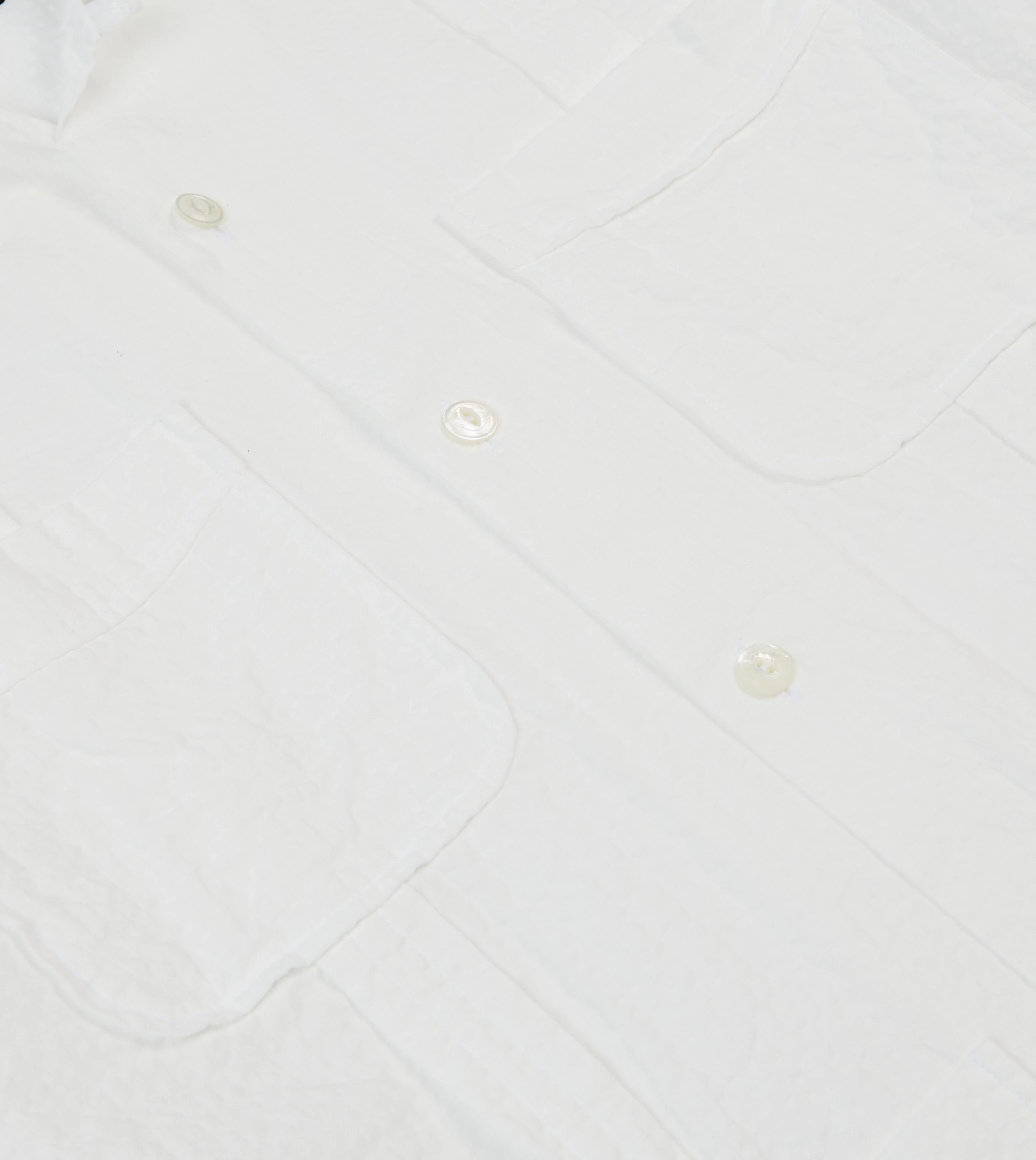 White Cotton-Linen Short Sleeve Cuban Shirt - Image 4
