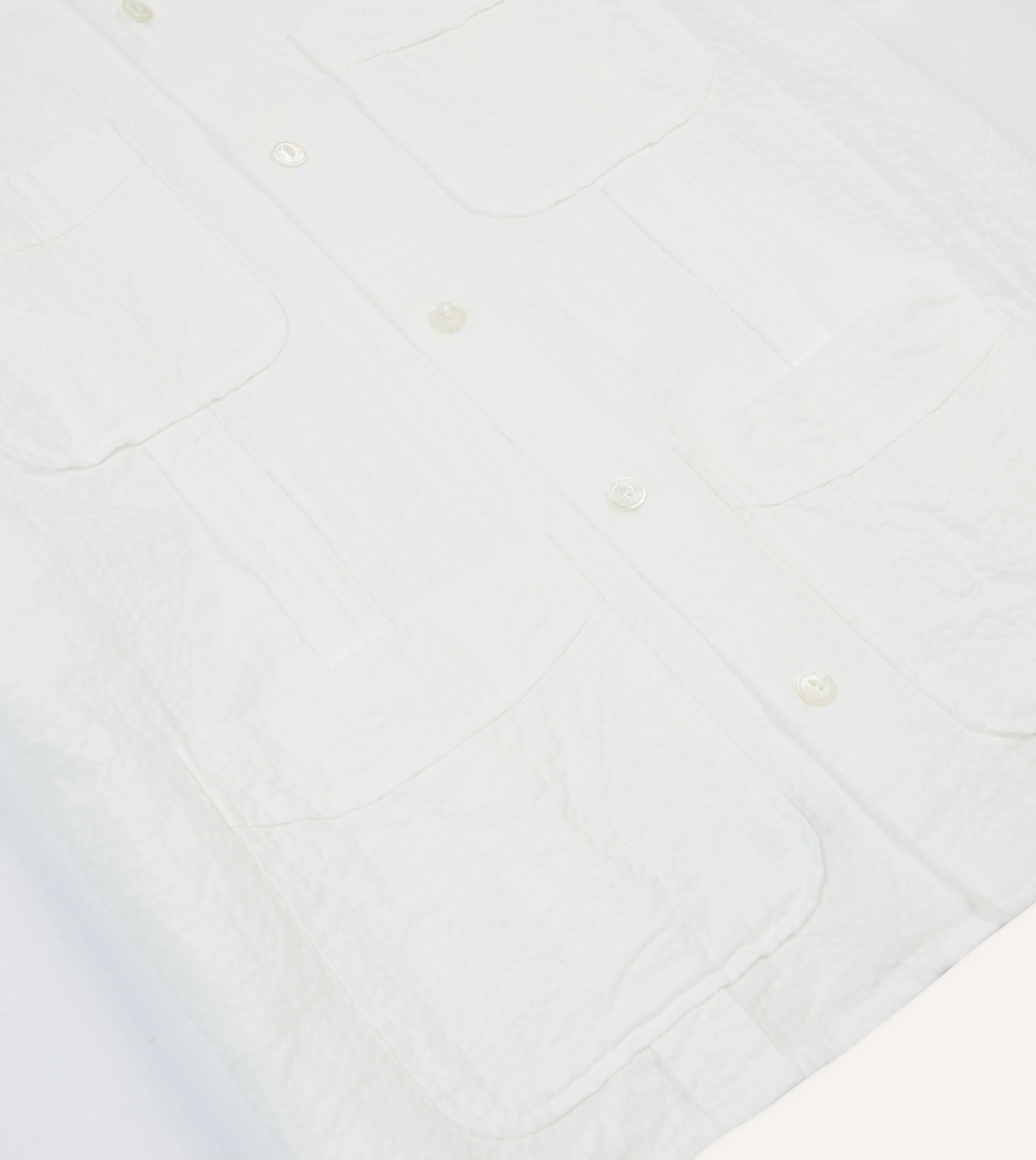 White Cotton-Linen Short Sleeve Cuban Shirt - Image 5