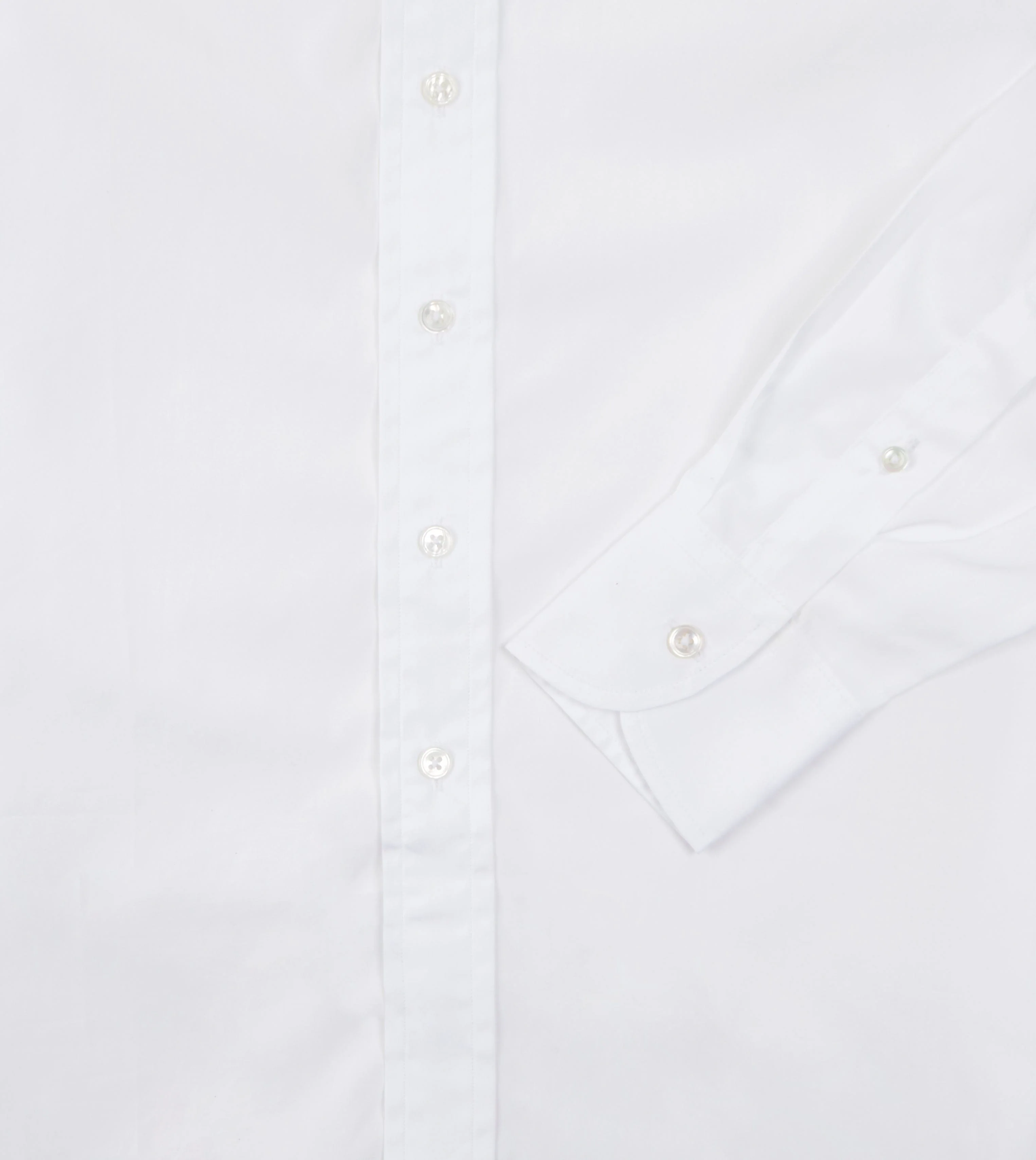 White Cotton Poplin Long Point Collar Shirt - Image 4